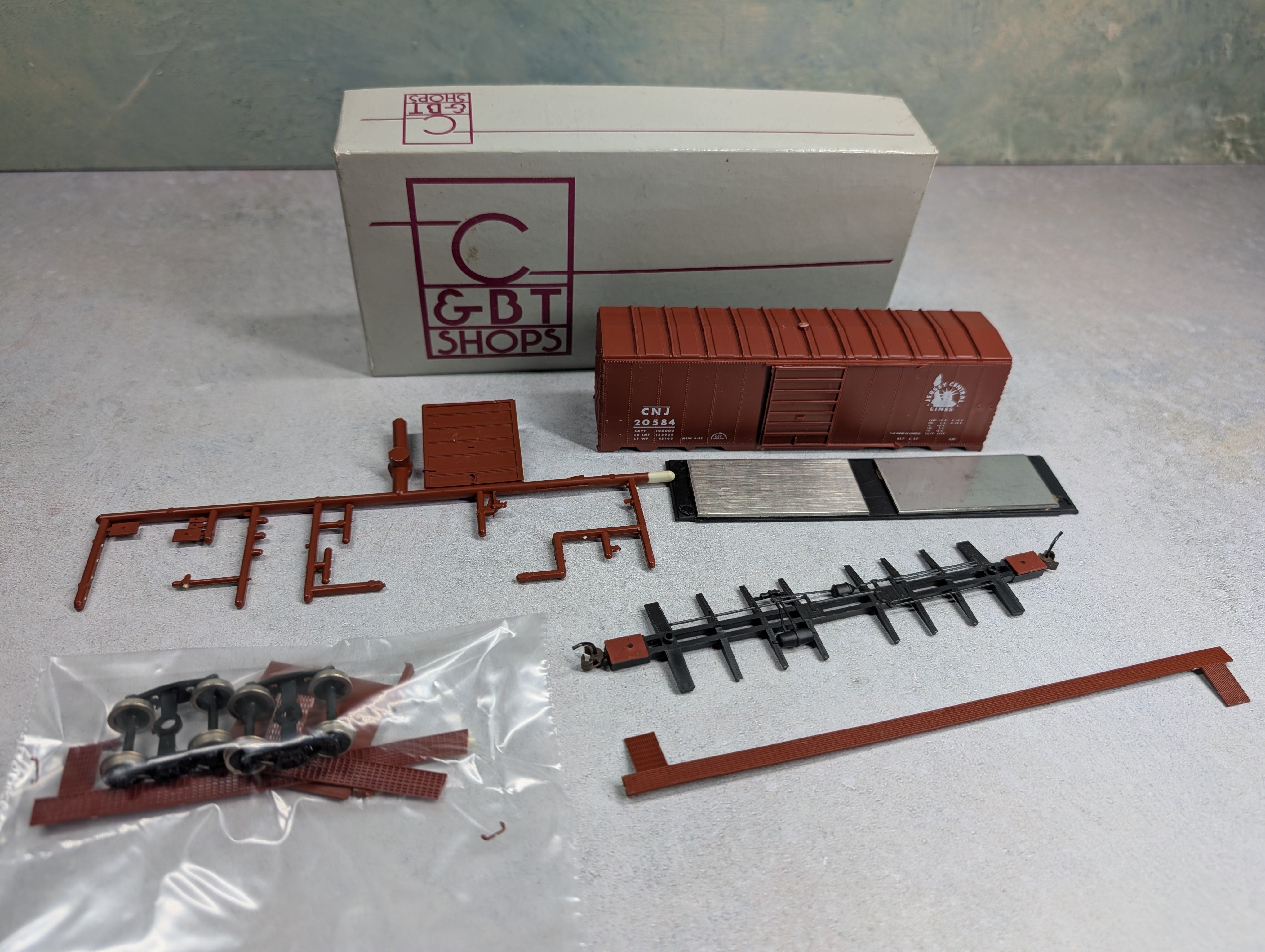 USED E&C SHOPS HO Scale 40' Box Car (incomplete) CNJ #20584 KIT