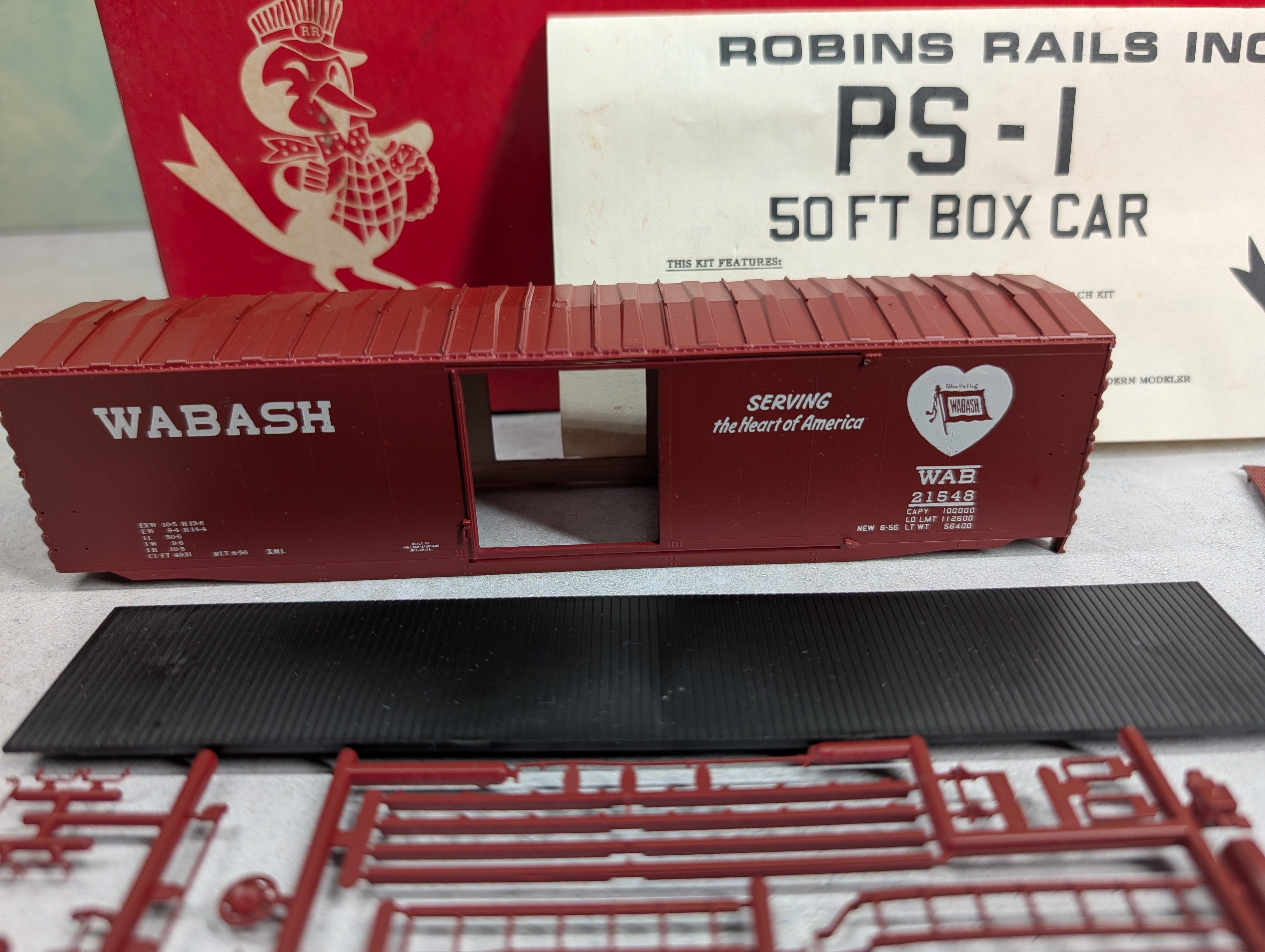 USED Robin's Rails HO Scale PS-1 50' Box Car Wabash WAB #21548 KIT