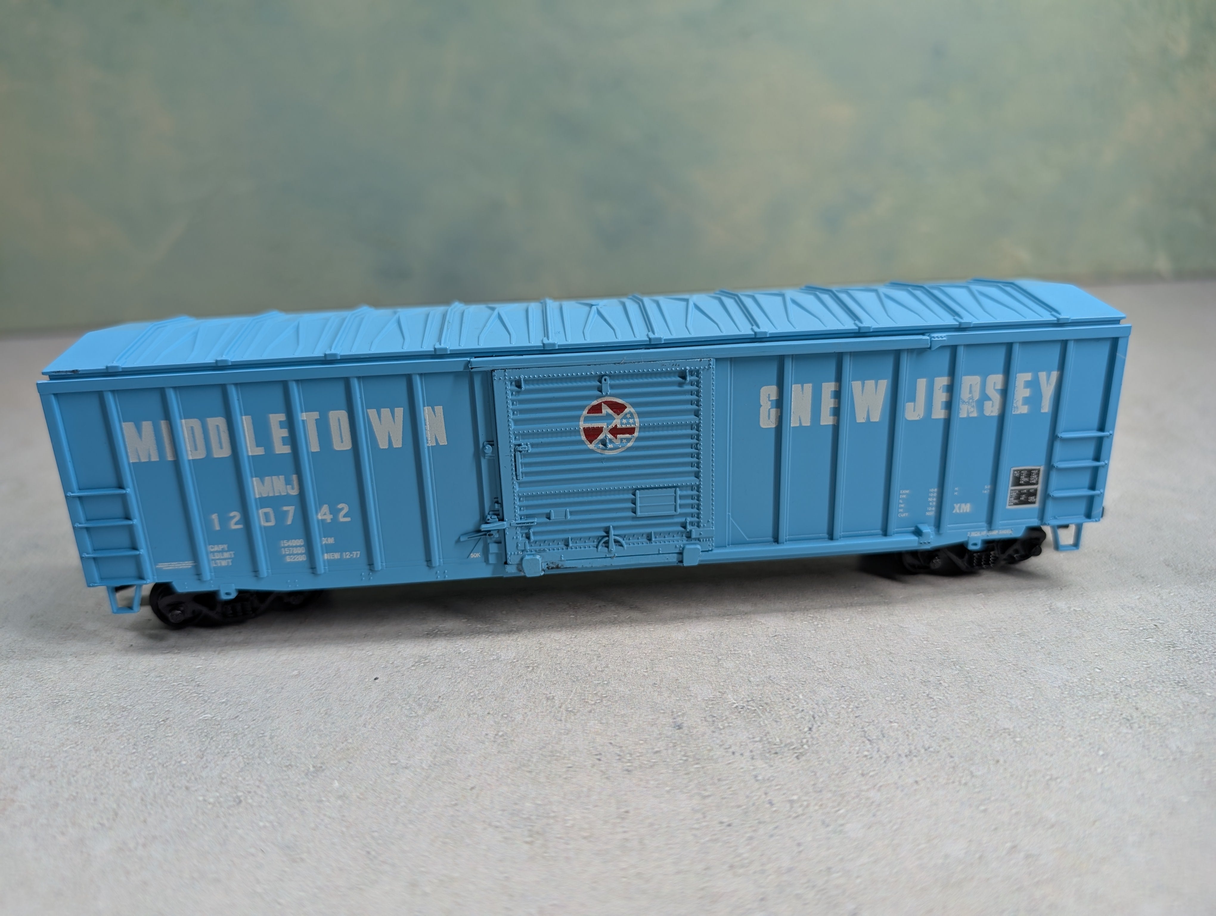USED Athearn HO Scale 50' ACF Railbox Box Car Middletown & New Jersey MNJ #120742 Bev-Bel