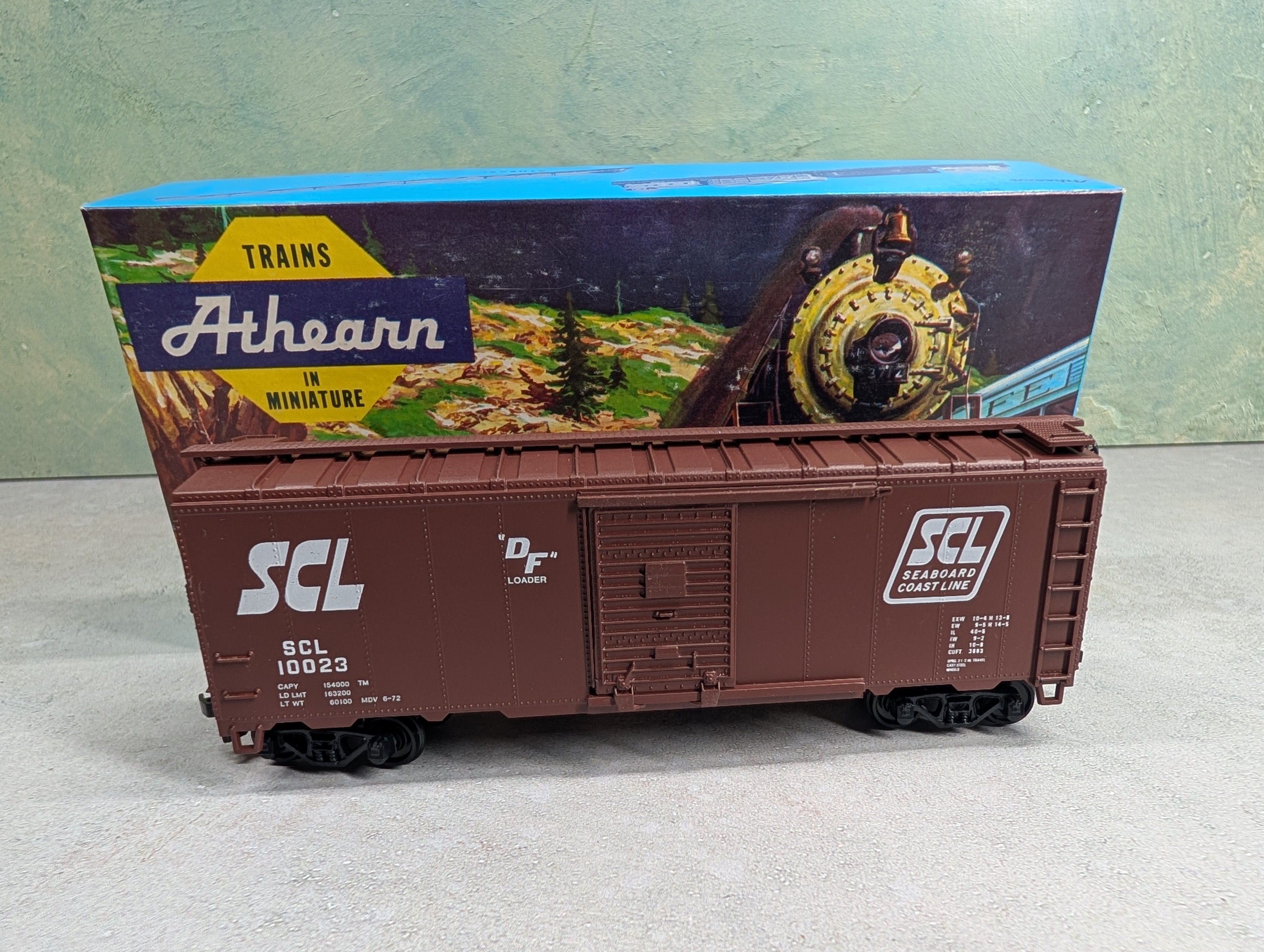 USED Athearn HO Scale 40' Box Car Seaboard Coast Line SCL #10023 Bev-Bel