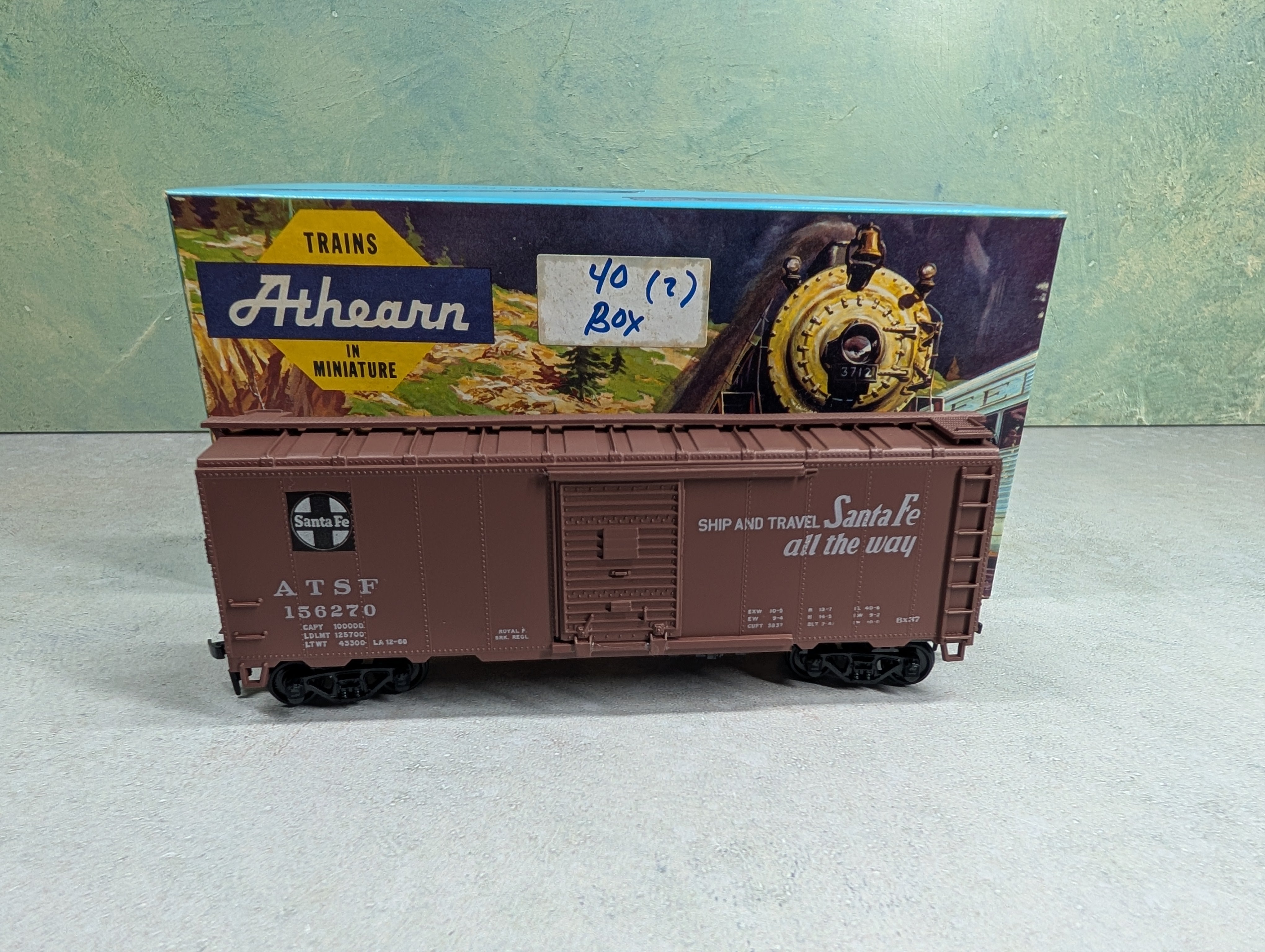 USED Athearn HO Scale 40' Box Car Santa Fe ATSF #156270