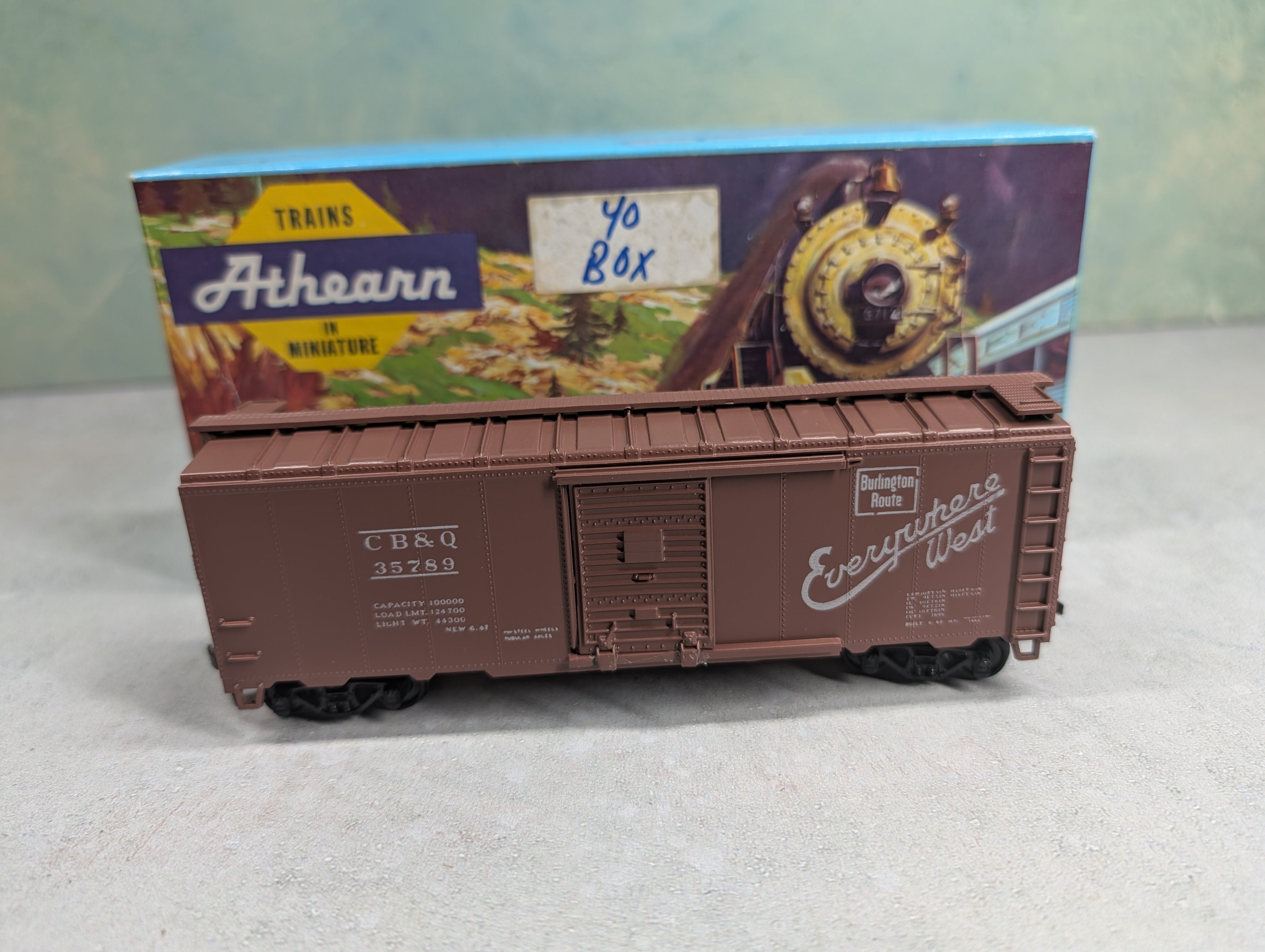USED Athearn HO Scale 40' Box Car Burlington CB&Q #35789