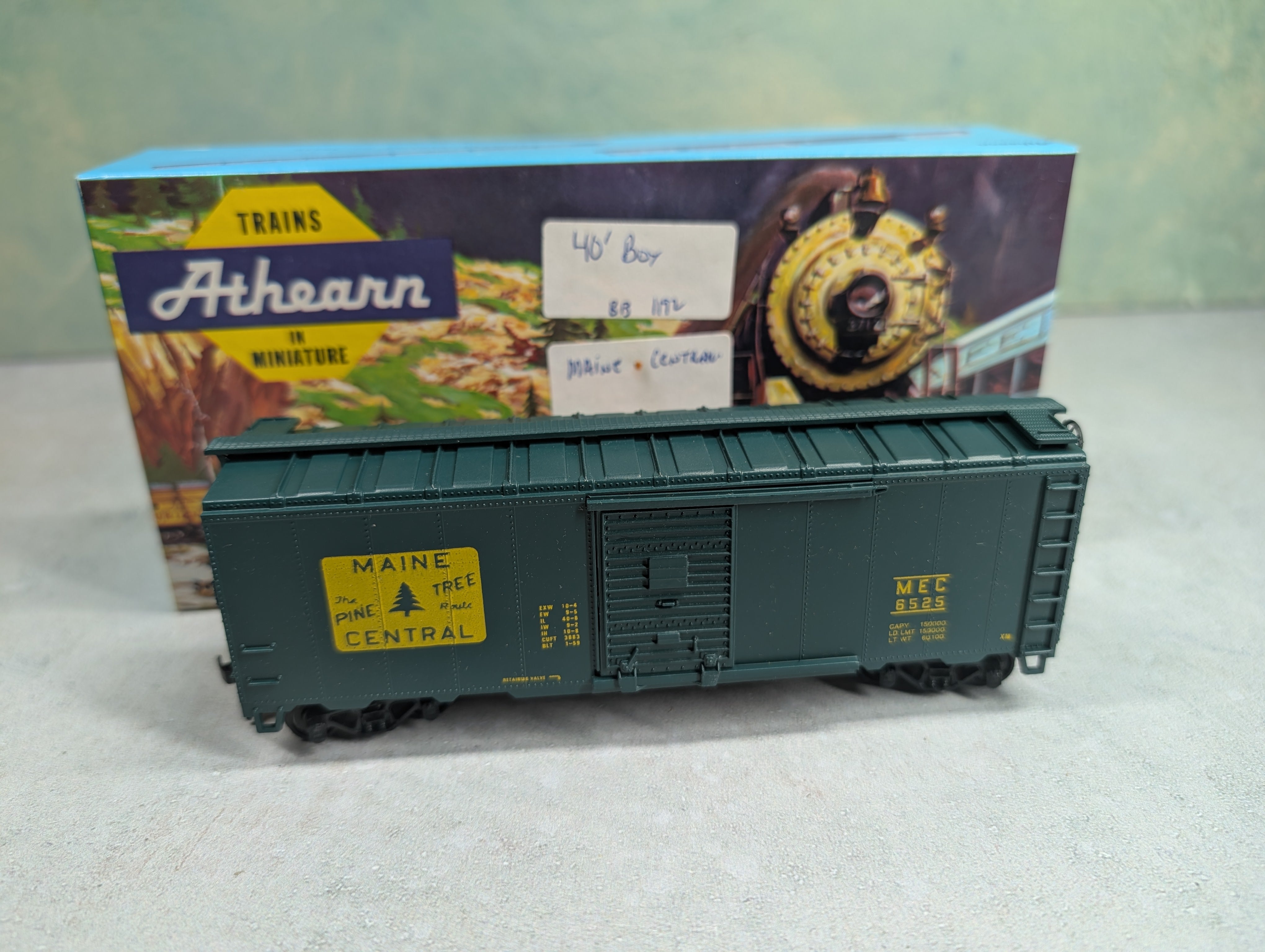 USED Athearn HO Scale 40' Box Car Maine Central MEC #6525 Bev-Bel
