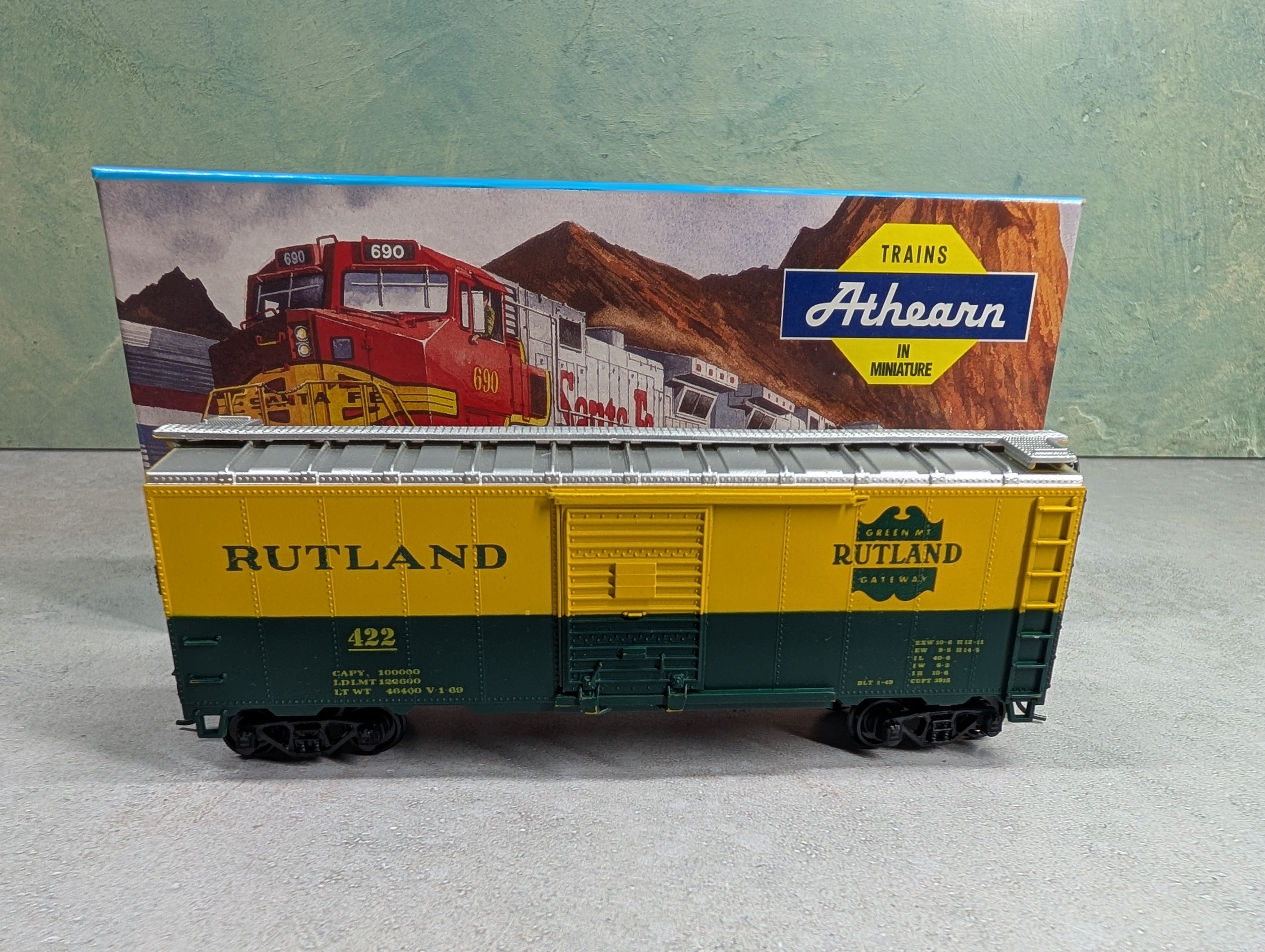 USED Athearn HO Scale 40' Box Car Rutland #422 Bev-Bel