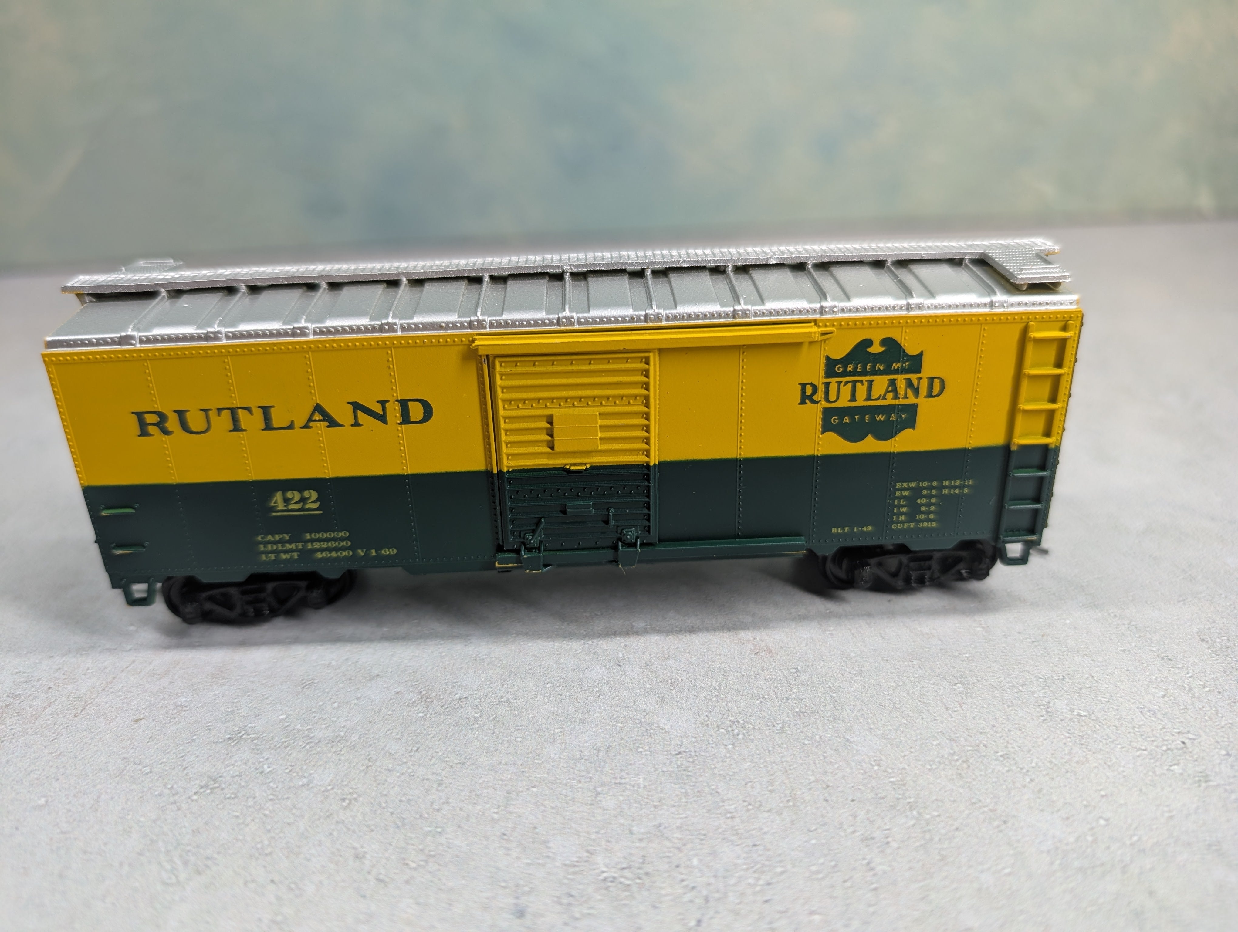USED Athearn HO Scale 40' Box Car Rutland #422 Bev-Bel