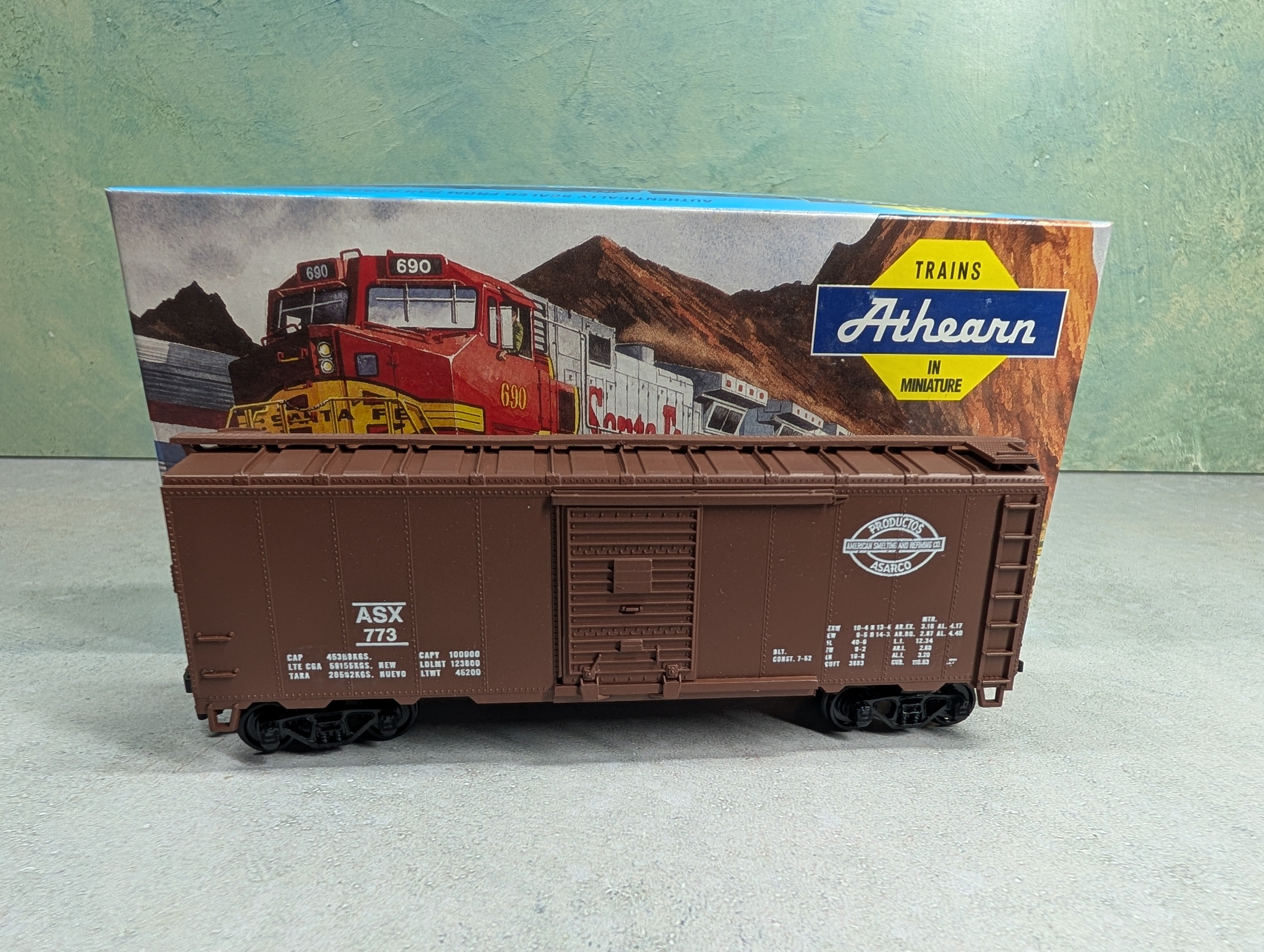 USED Athearn HO Scale 40' Box Car American Smelting ASX #773 Bev-Bel