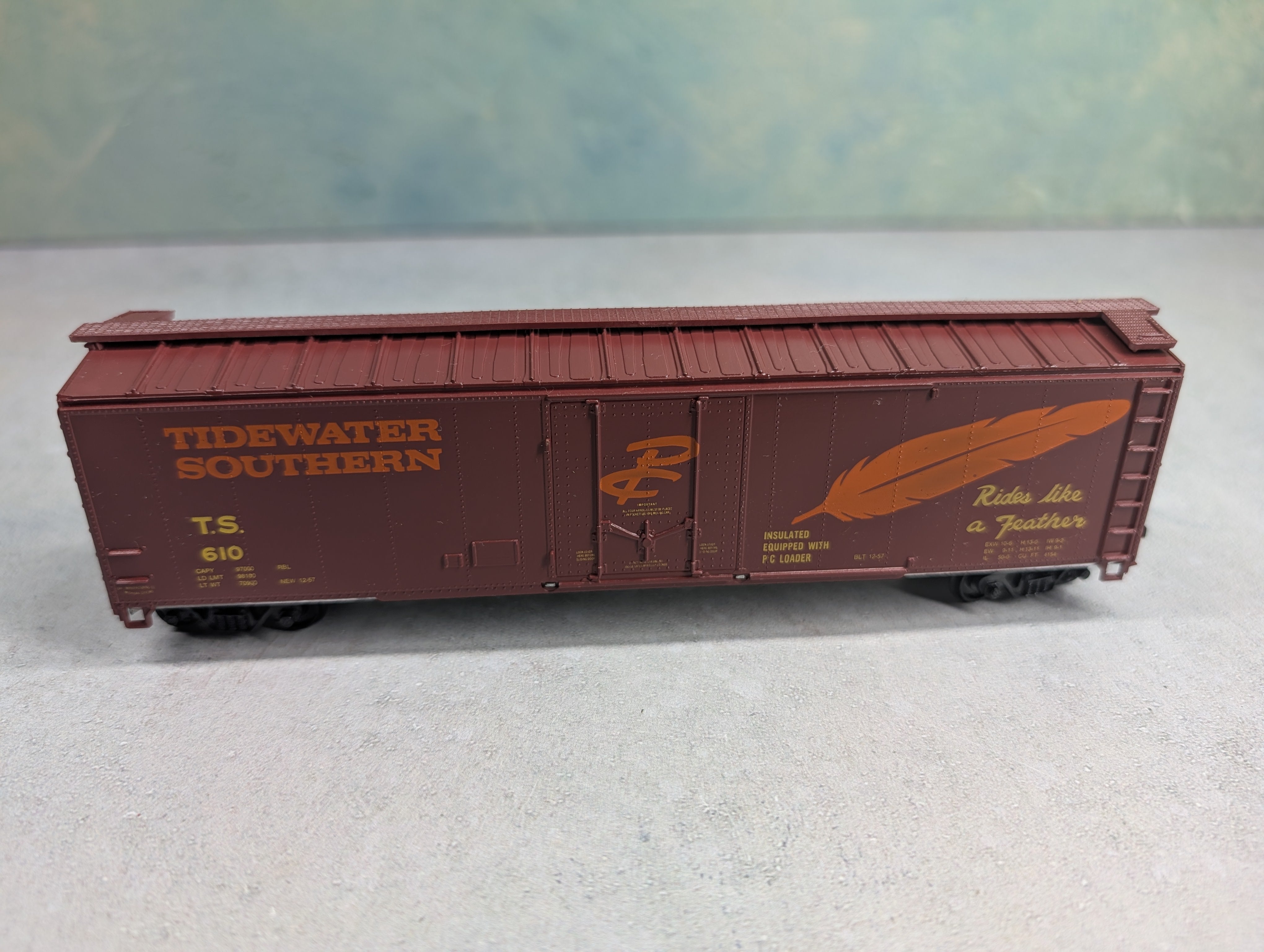 USED Roundhouse HO Scale 50' PD Box Car Tidewater Southern TS #610