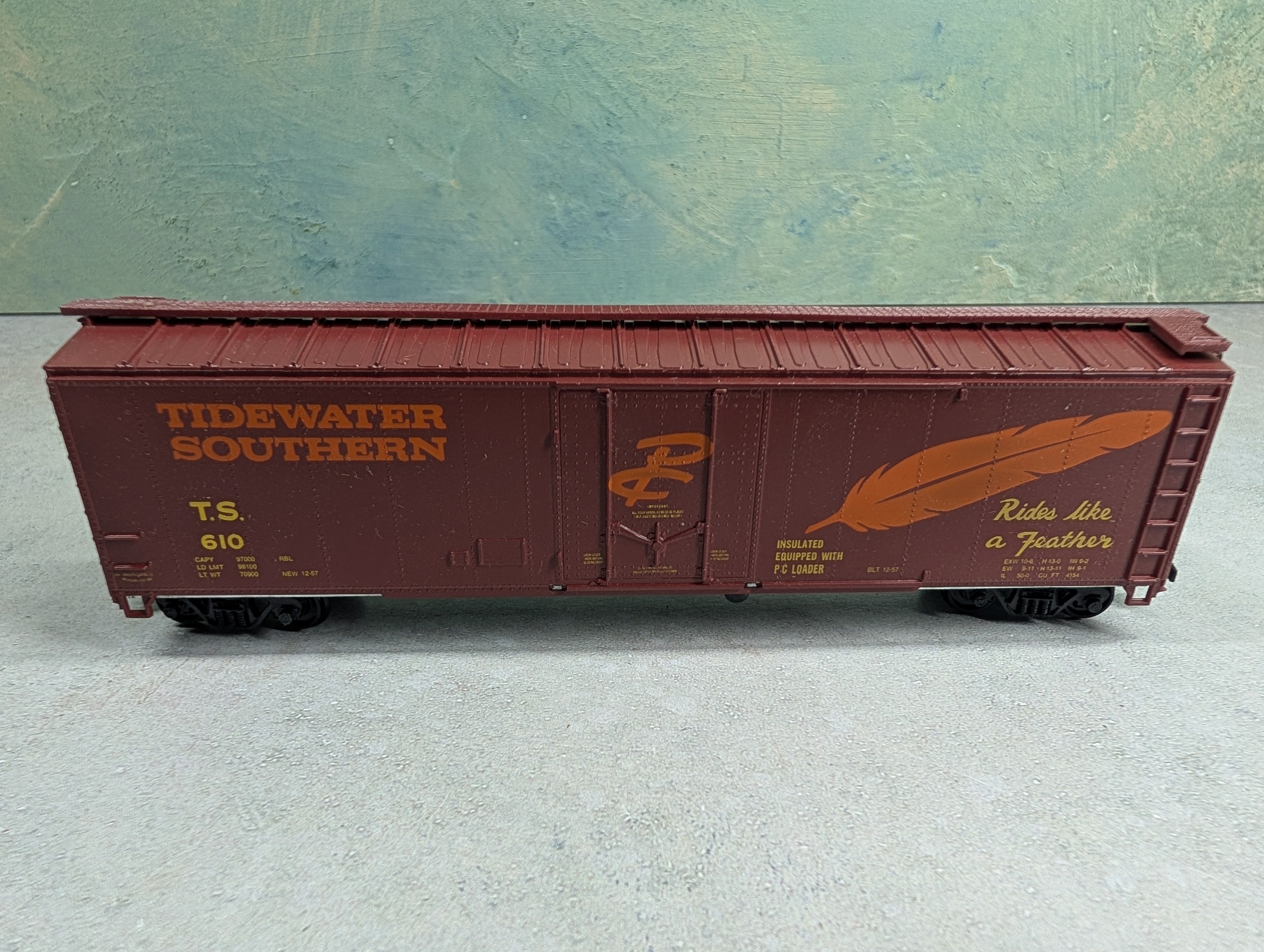 USED Roundhouse HO Scale 50' PD Box Car Tidewater Southern TS #610