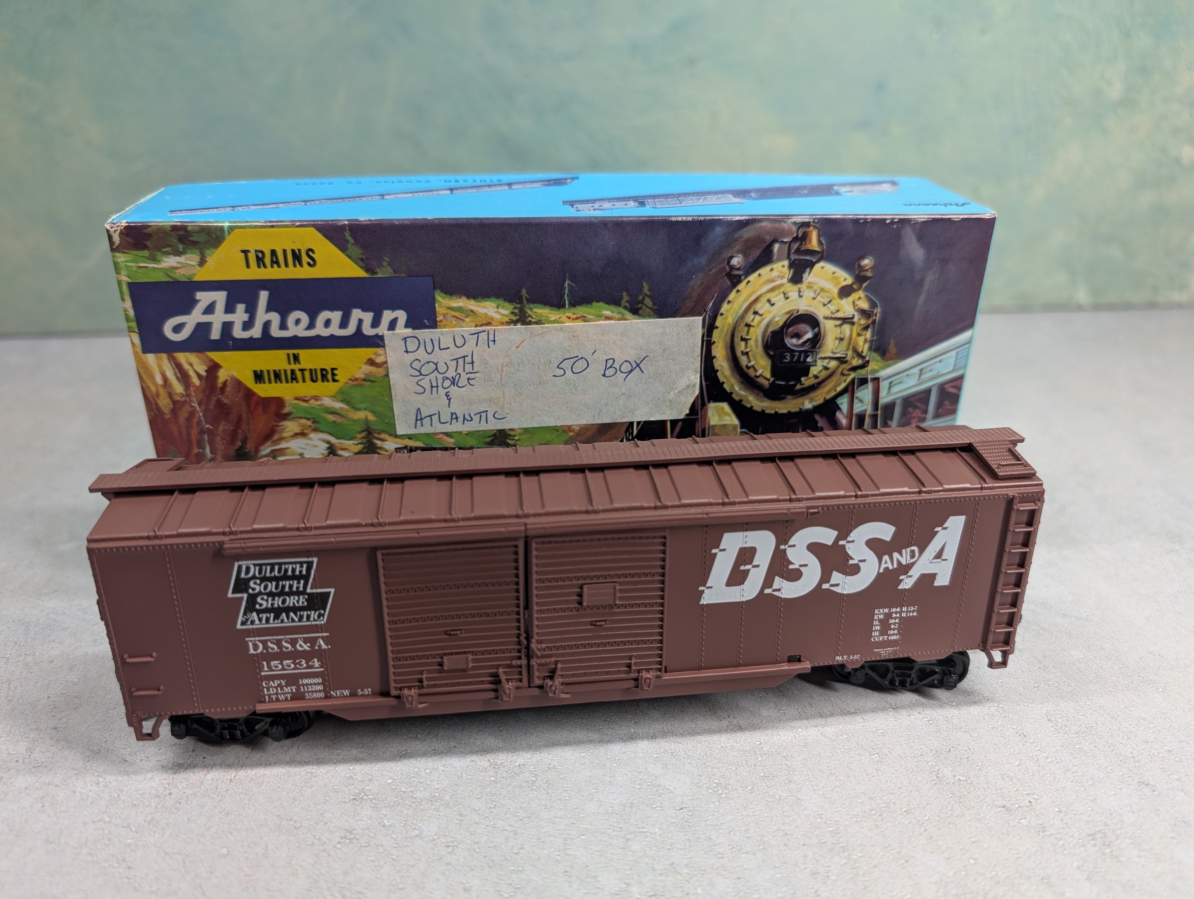 USED Athearn HO Scale 50' DD Box Car Duluth South Shore & Atlantic DSS&A #15534 Bev-Bel