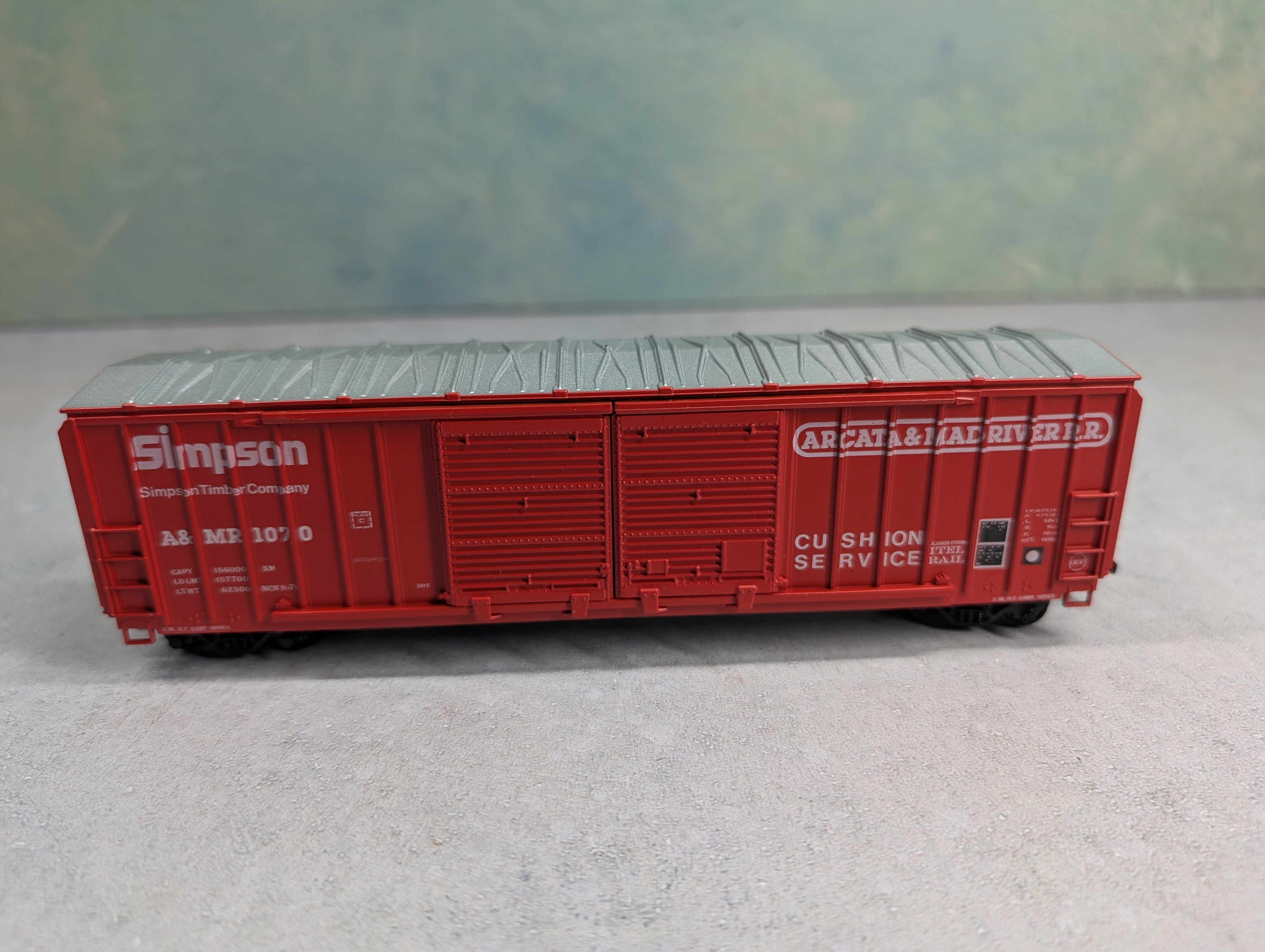 USED Athearn HO Scale Railbox DD Box Car Arcata and Mad River A&MR #1070 Simpson Timber