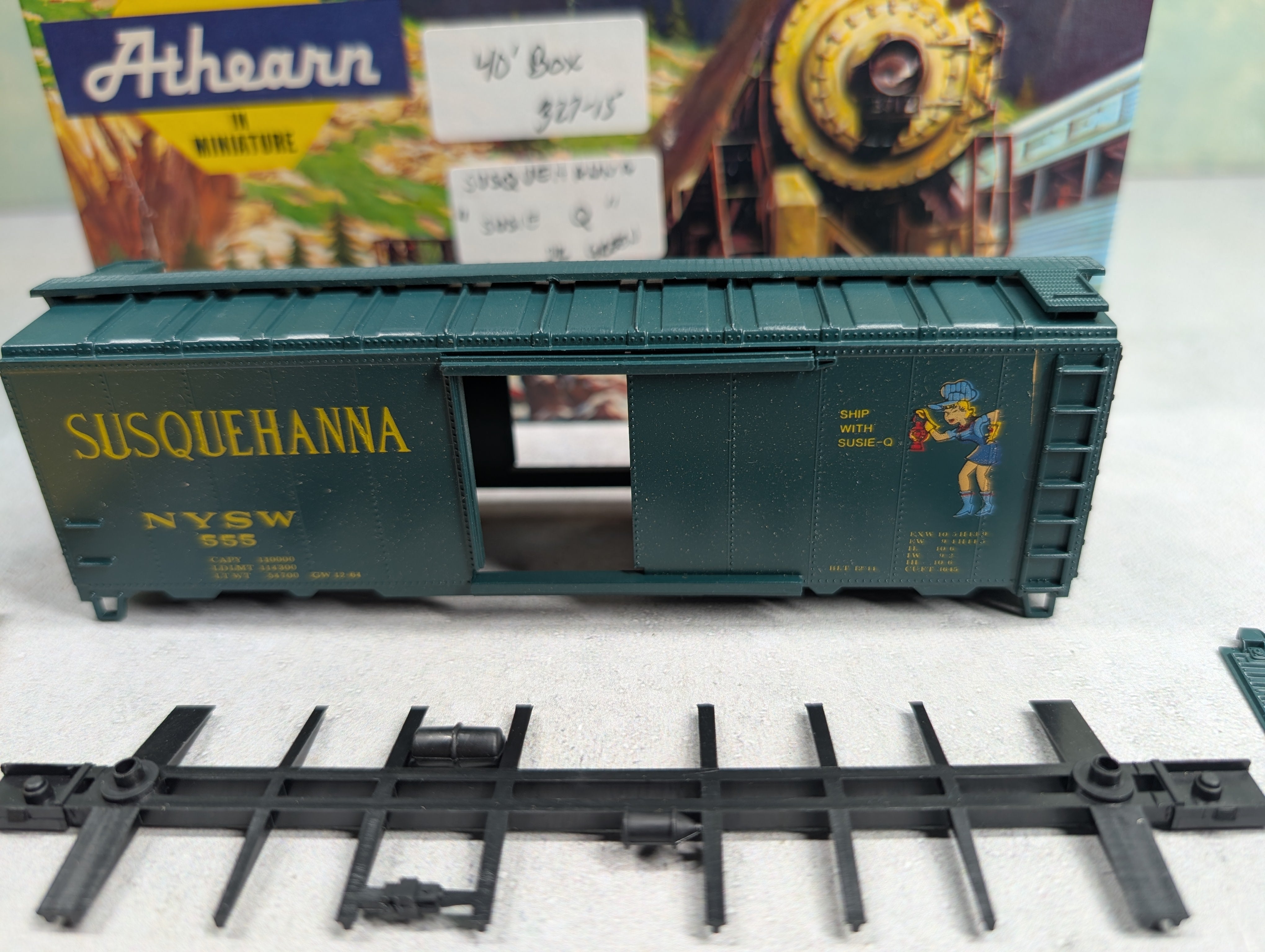 USED Athearn HO Scale 40' Steel Box Car New York Susquehanna & Western NYSW #555 Bev-Bel KIT