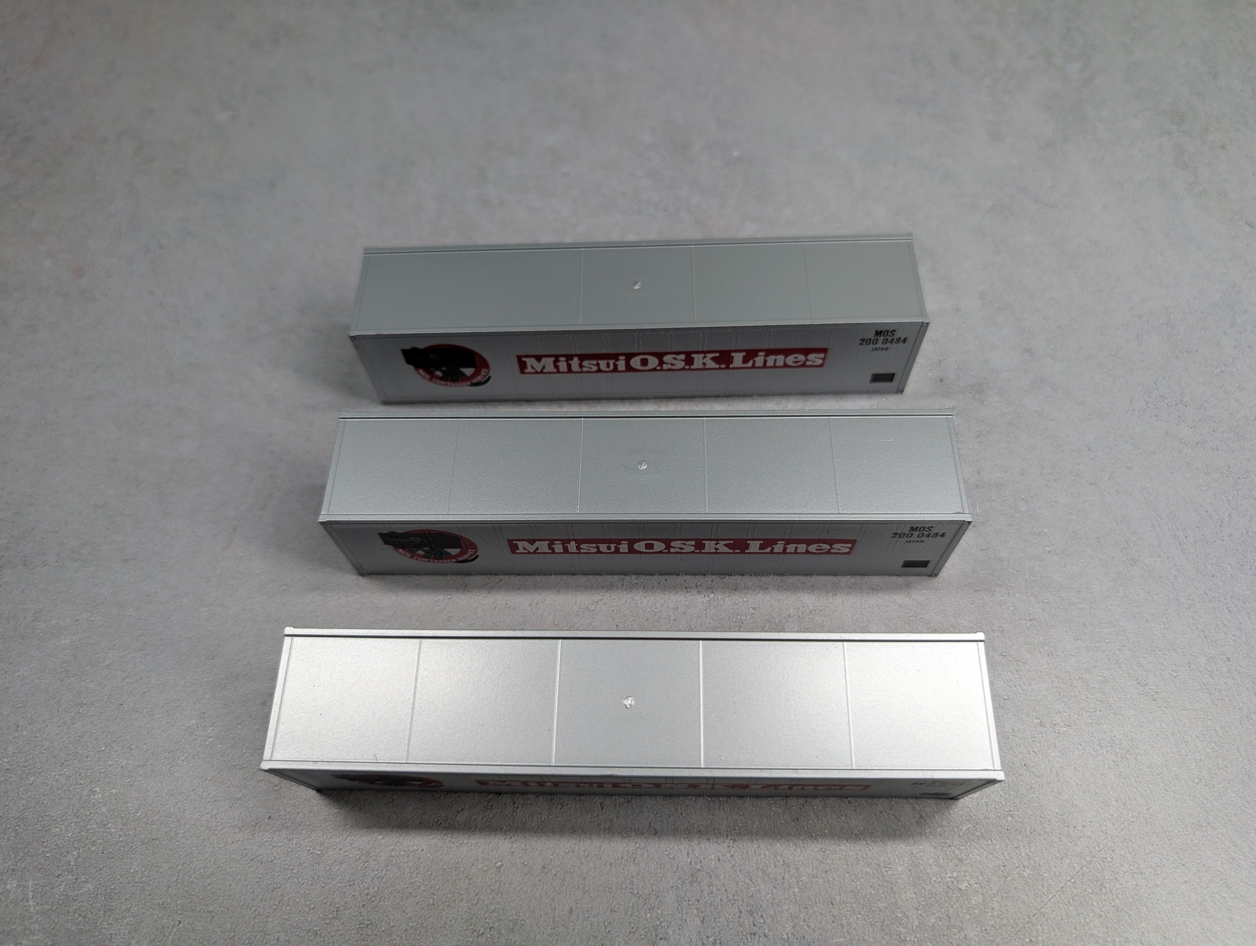 USED Athearn 2029 HO Scale 40' Containers Mitsui O.S.K. Lines (3 pcs)