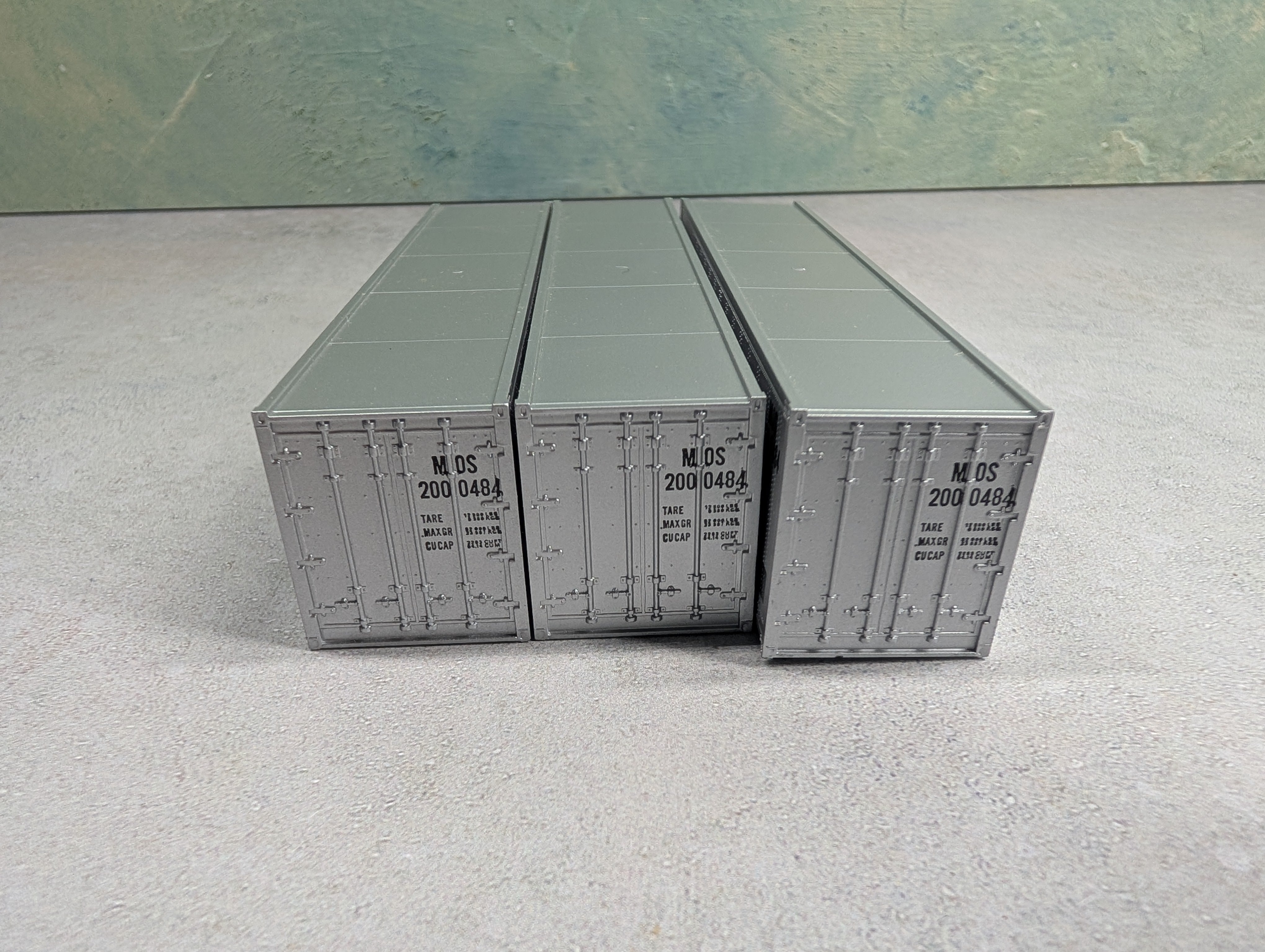 USED Athearn 2029 HO Scale 40' Containers Mitsui O.S.K. Lines (3 pcs)
