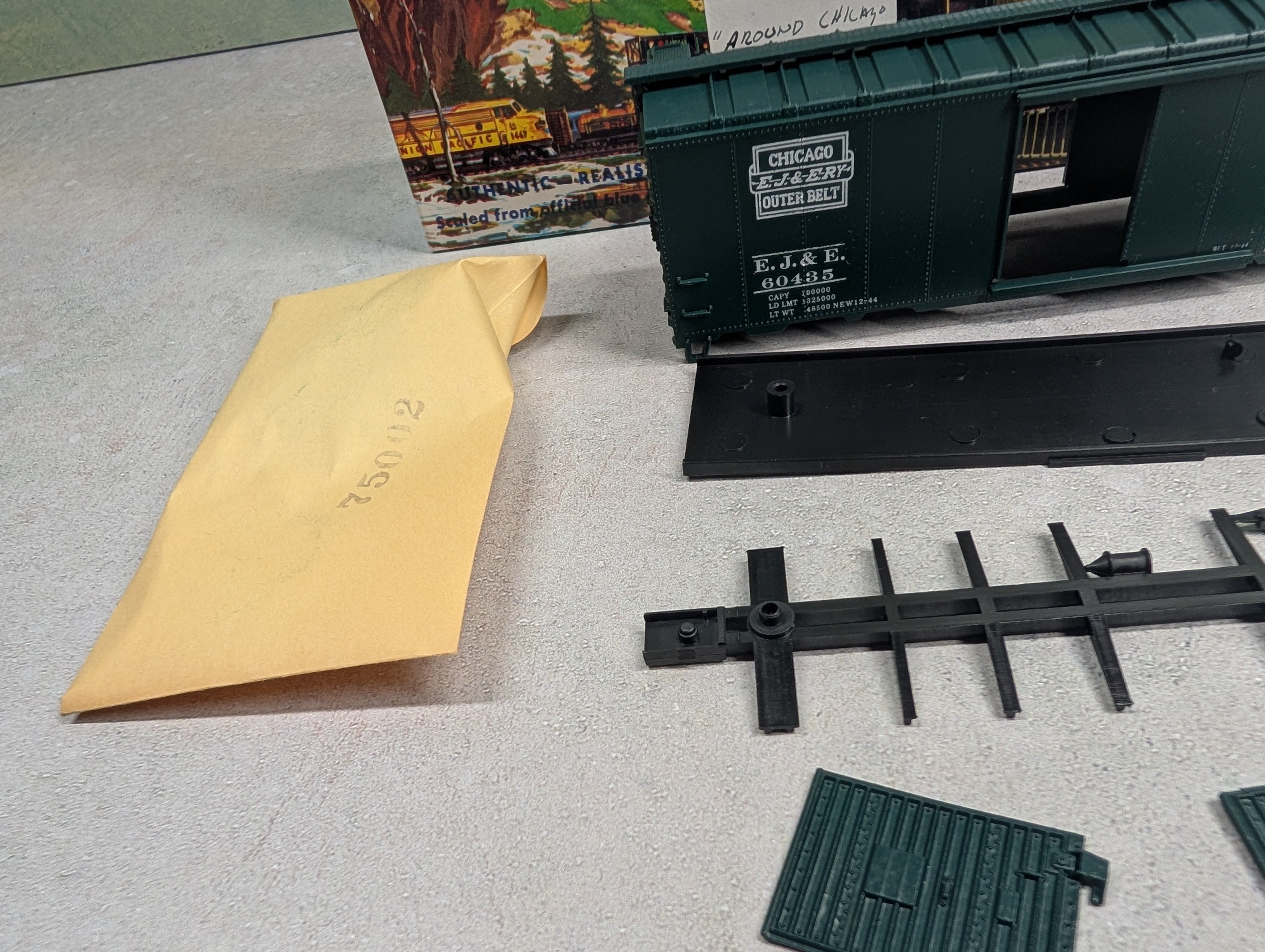 USED Athearn HO Scale 40' Box Car Elgin Joliet & Eastern EJ&E #60435 Bev-Bel KIT