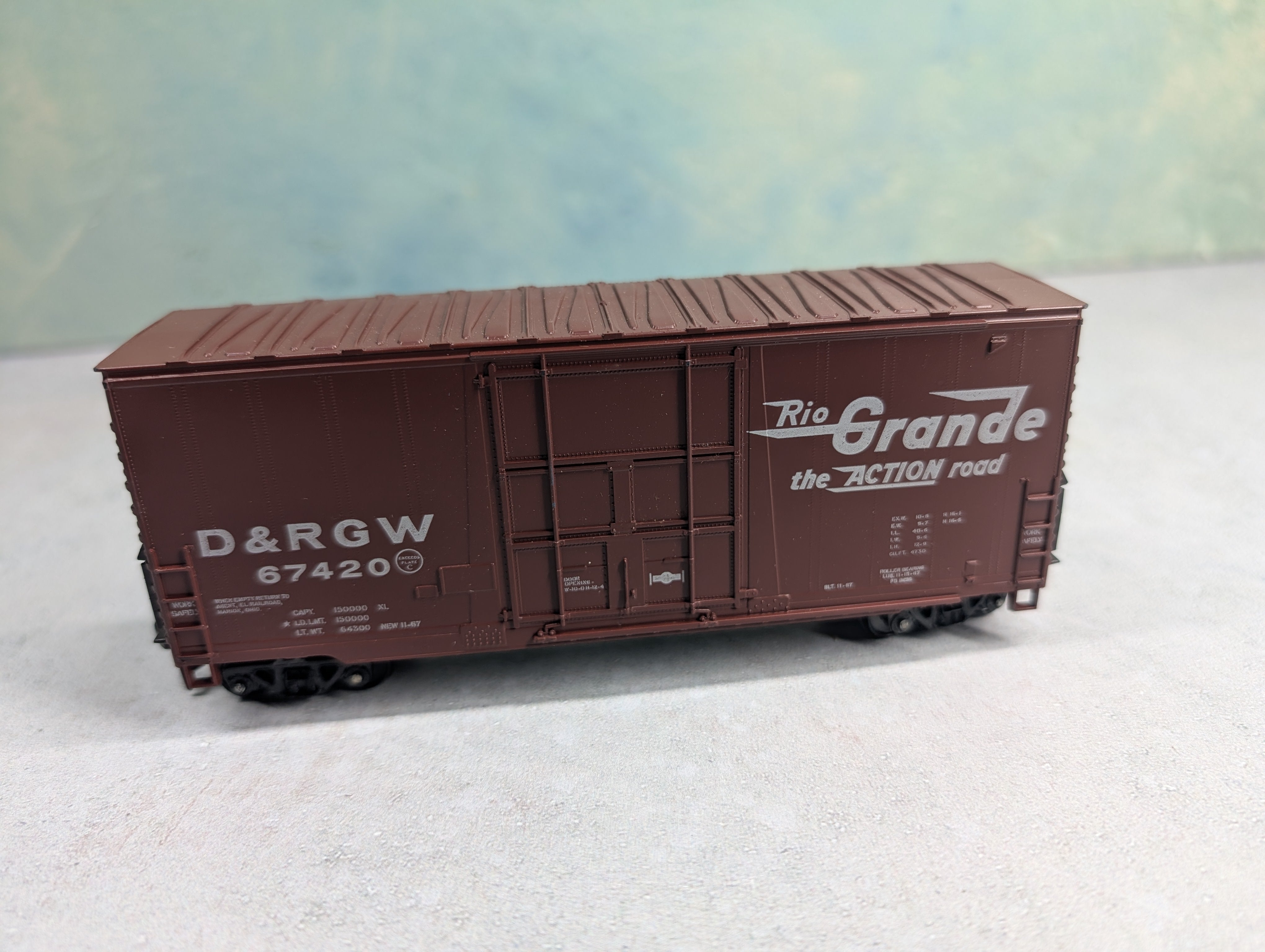 USED Athearn HO Scale 40' Hi-Cube Box Car Rio Grande D&RGW #67420