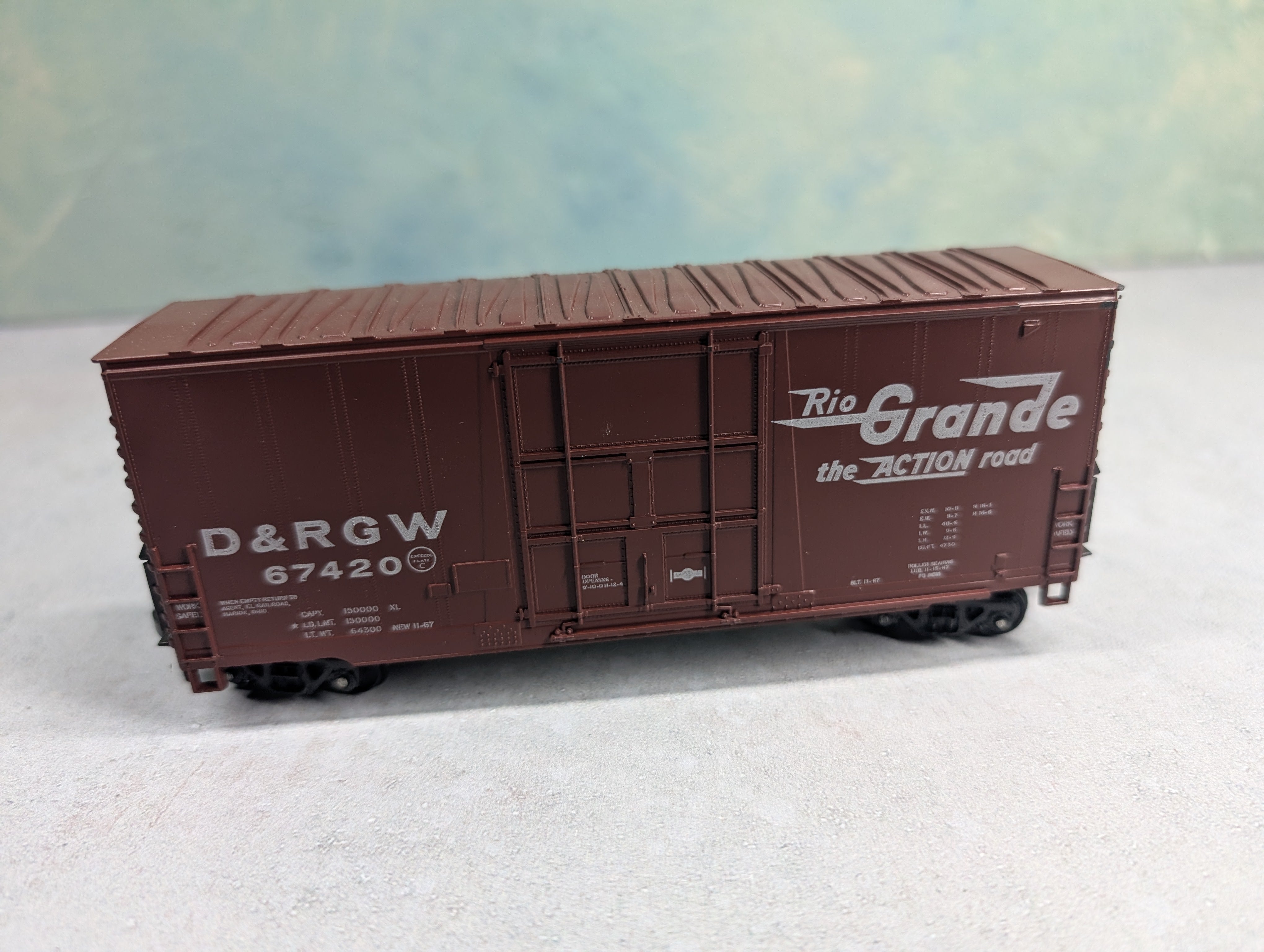 USED Athearn HO Scale 40' Hi-Cube Box Car Rio Grande D&RGW #67420