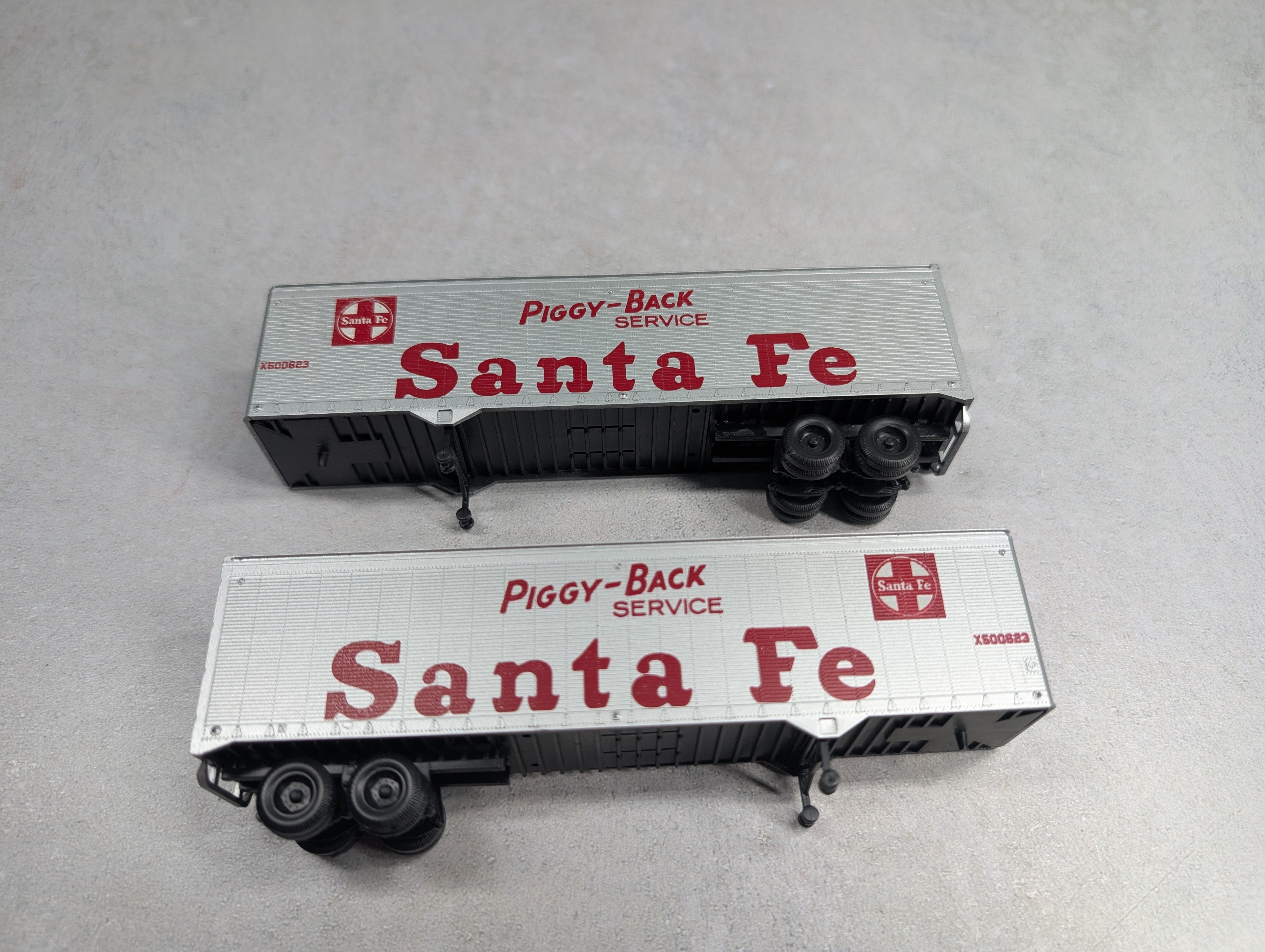 USED Athearn HO Scale 40' Trailers Santa Fe #X500623 (2 pcs)