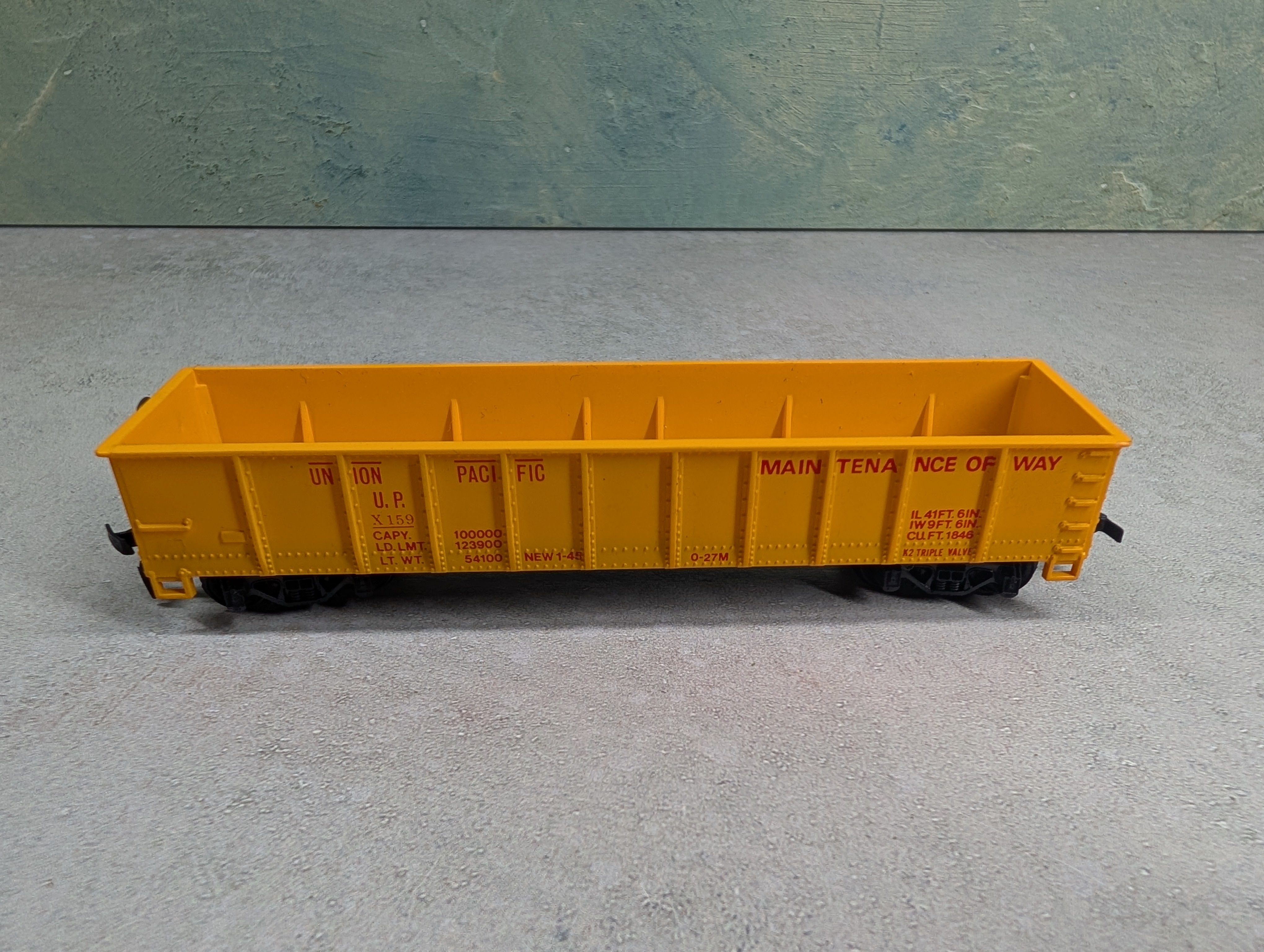 USED Tyco HO Scale 40' Gondola Union Pacific UP #X159 MOW