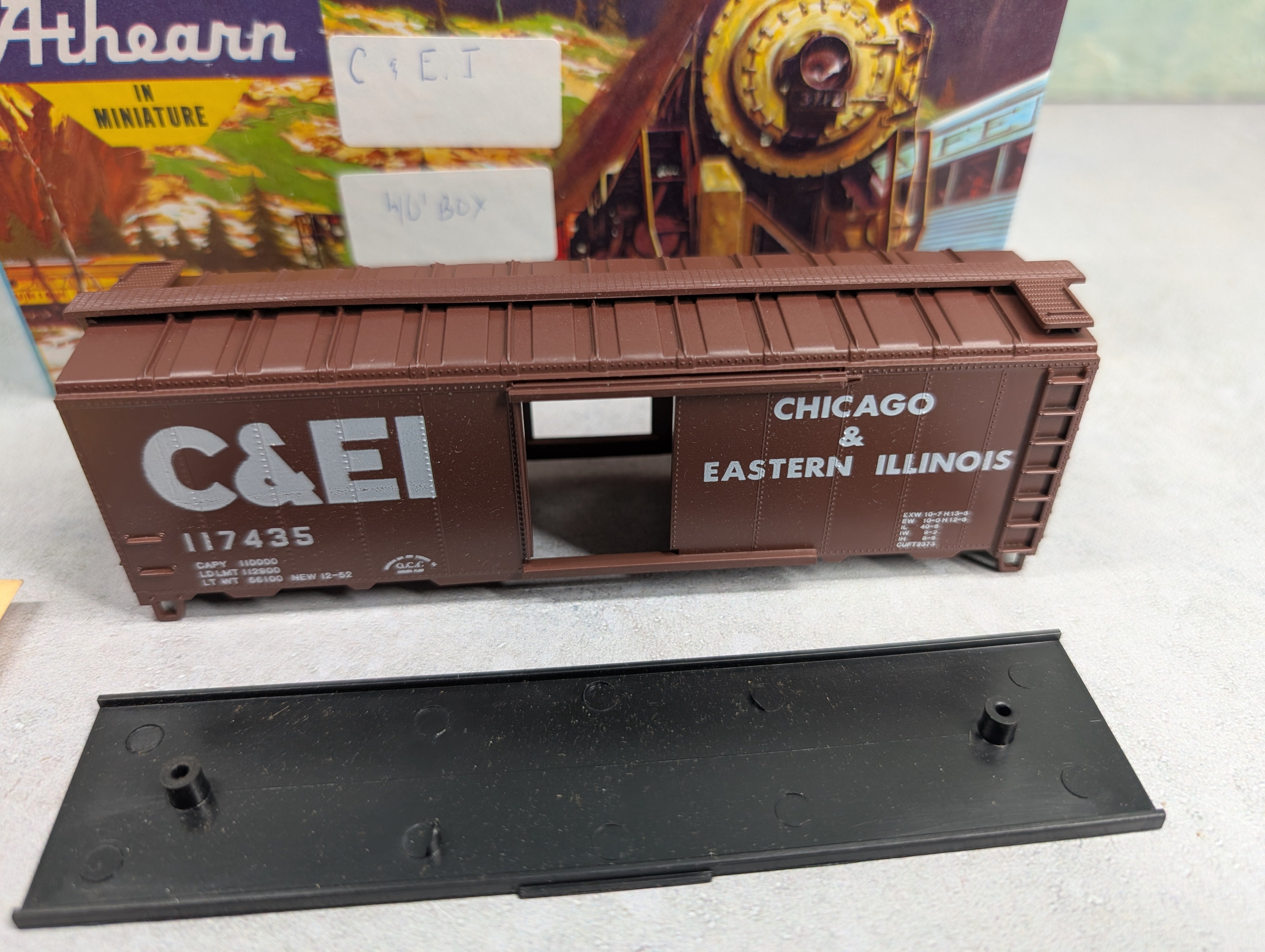 USED Athearn HO Scale 40' Box Car Chicago & Eastern Illinois C&EI #117435 Bev-Bel KIT