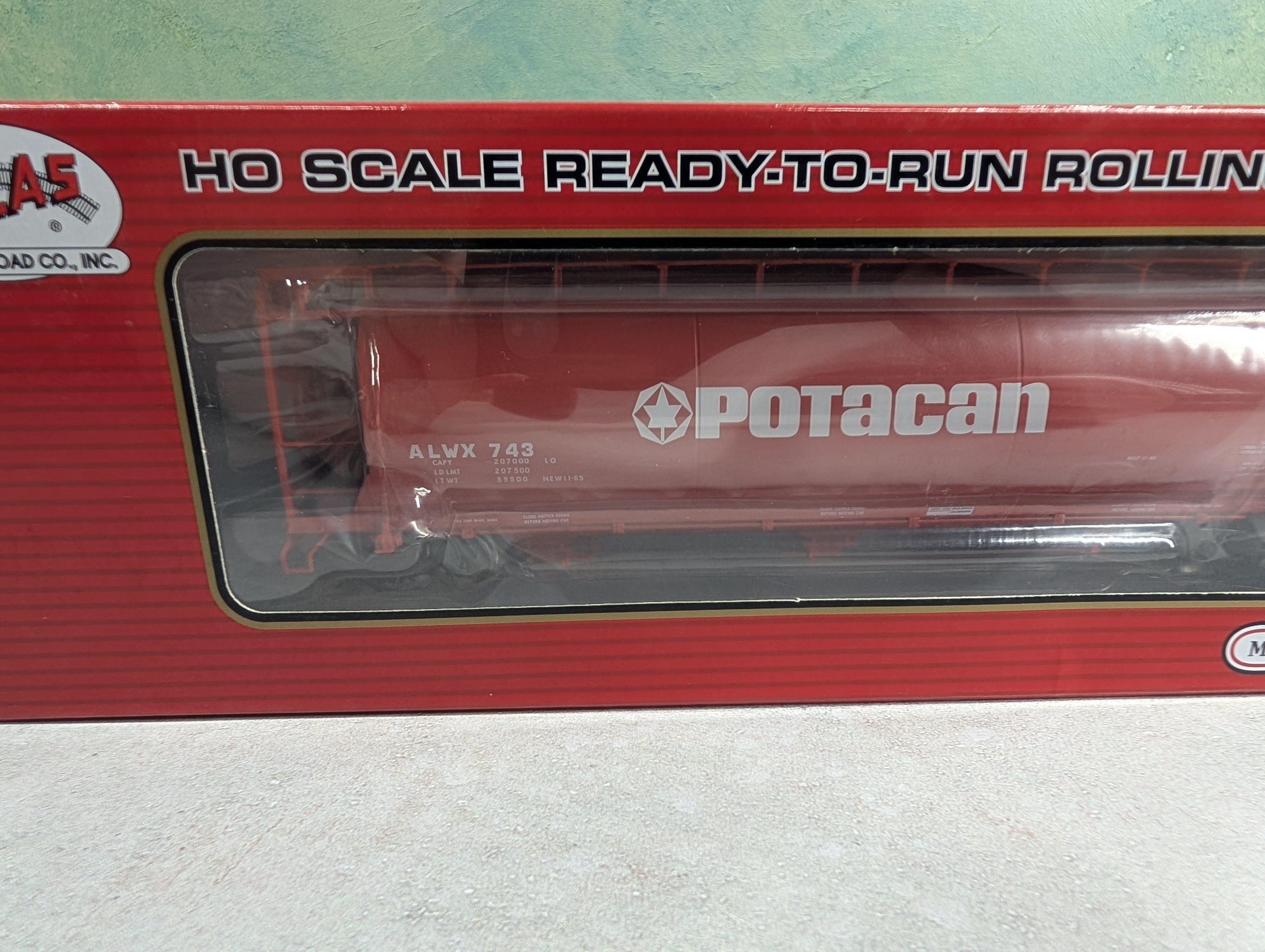 Atlas 20005768 HO Scale ACF 3-Bay Cylindrical Hopper Potacan ALWX #743