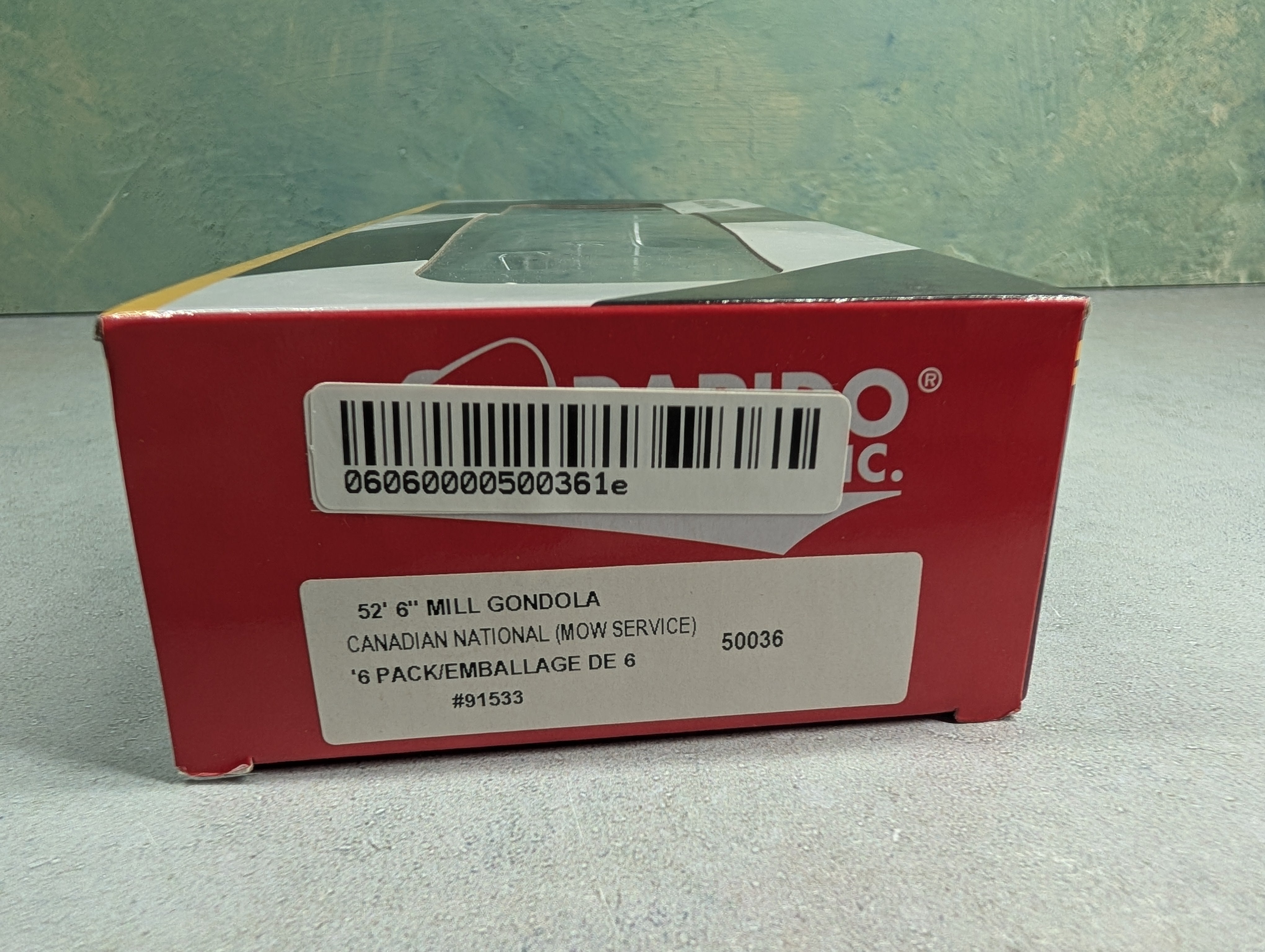 Rapido 50036 HO Scale 52' 6" Mill Gondola Canadian National CN #91533 MOW