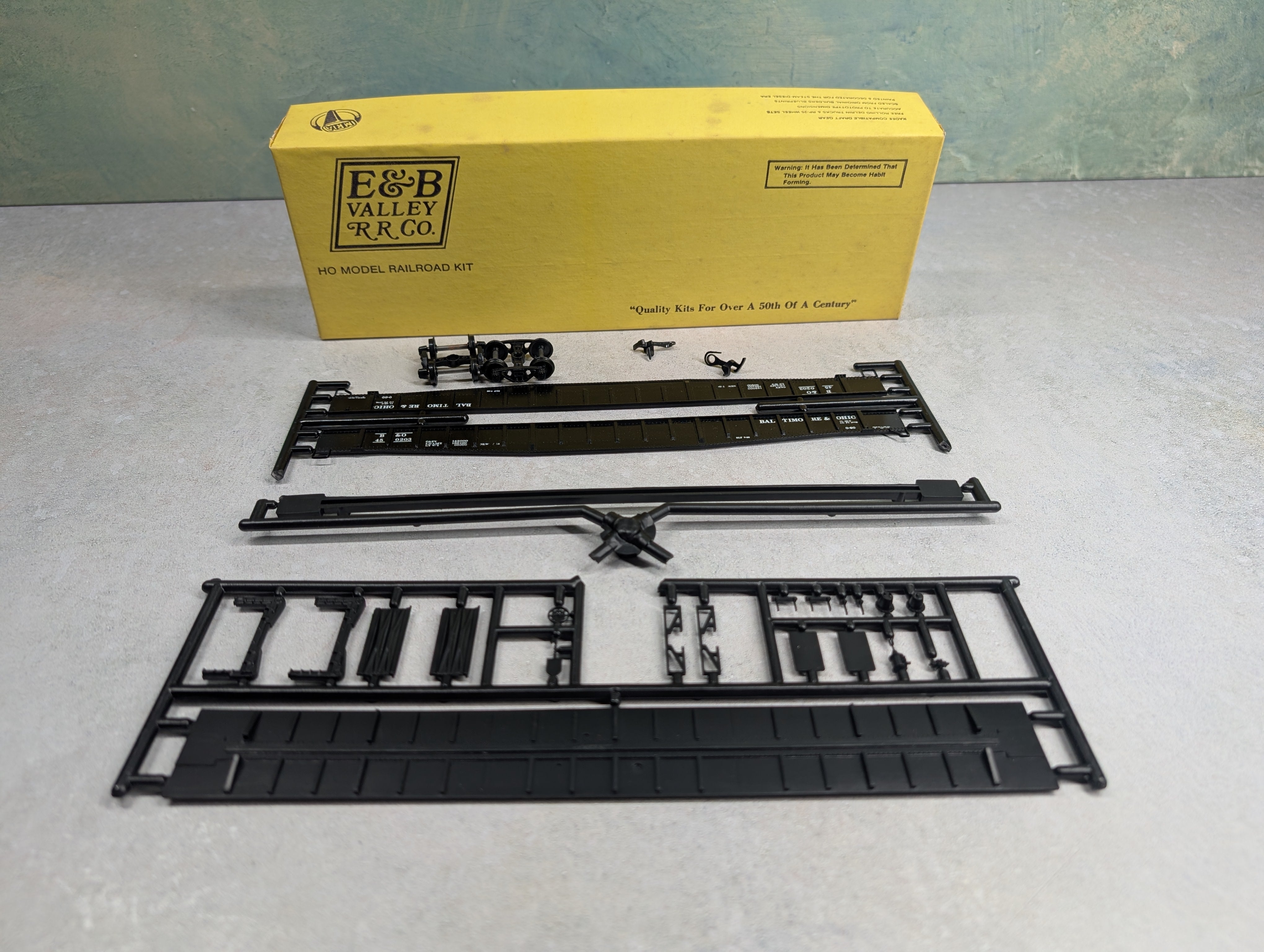 USED E&B Valley HO Scale 65' Mill Gondola Baltimore and Ohio B&O #450203 KIT