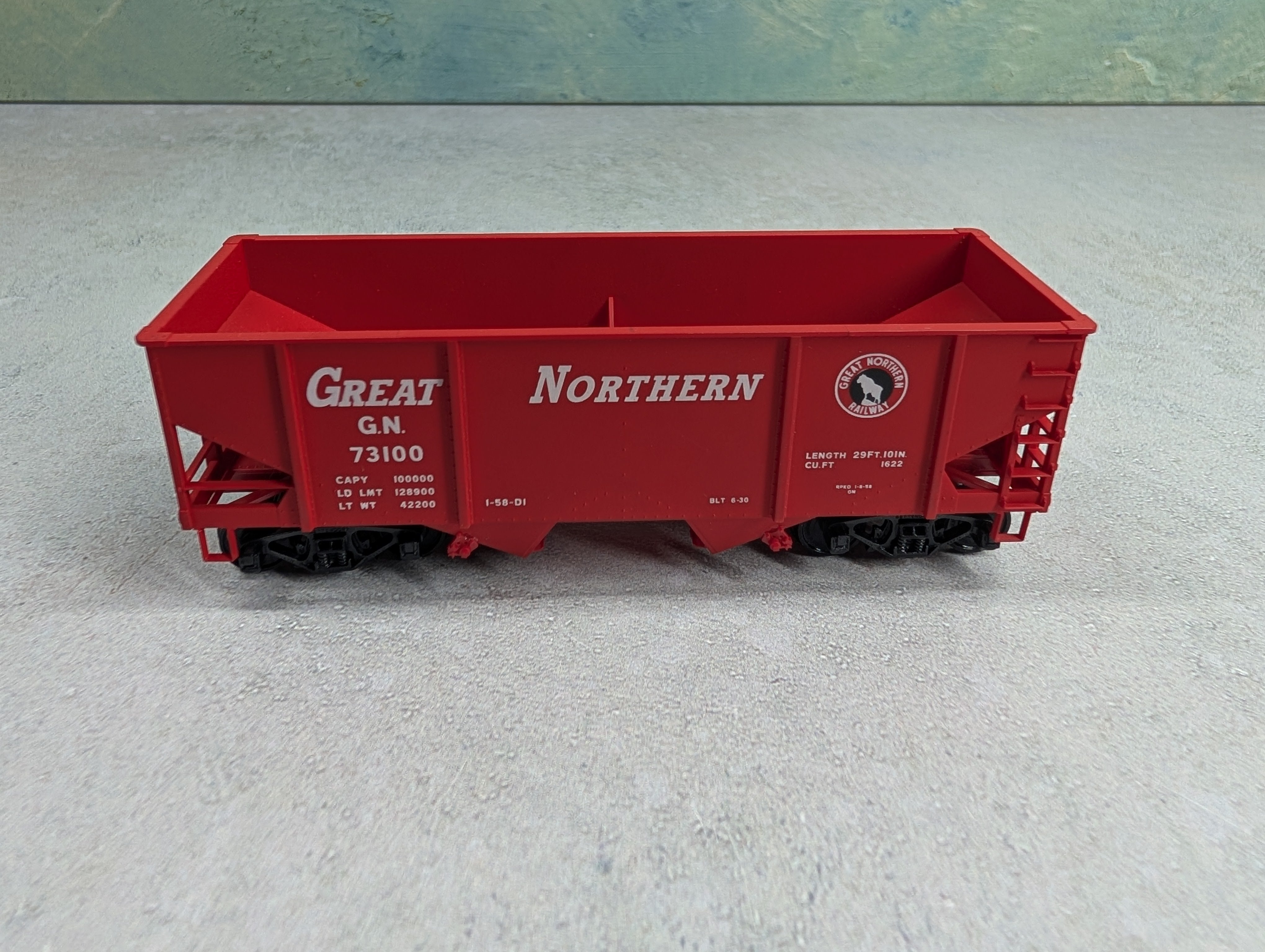 USED Accurail 2302 HO Scale Canton Twin Hopper Great Northern GN #73100