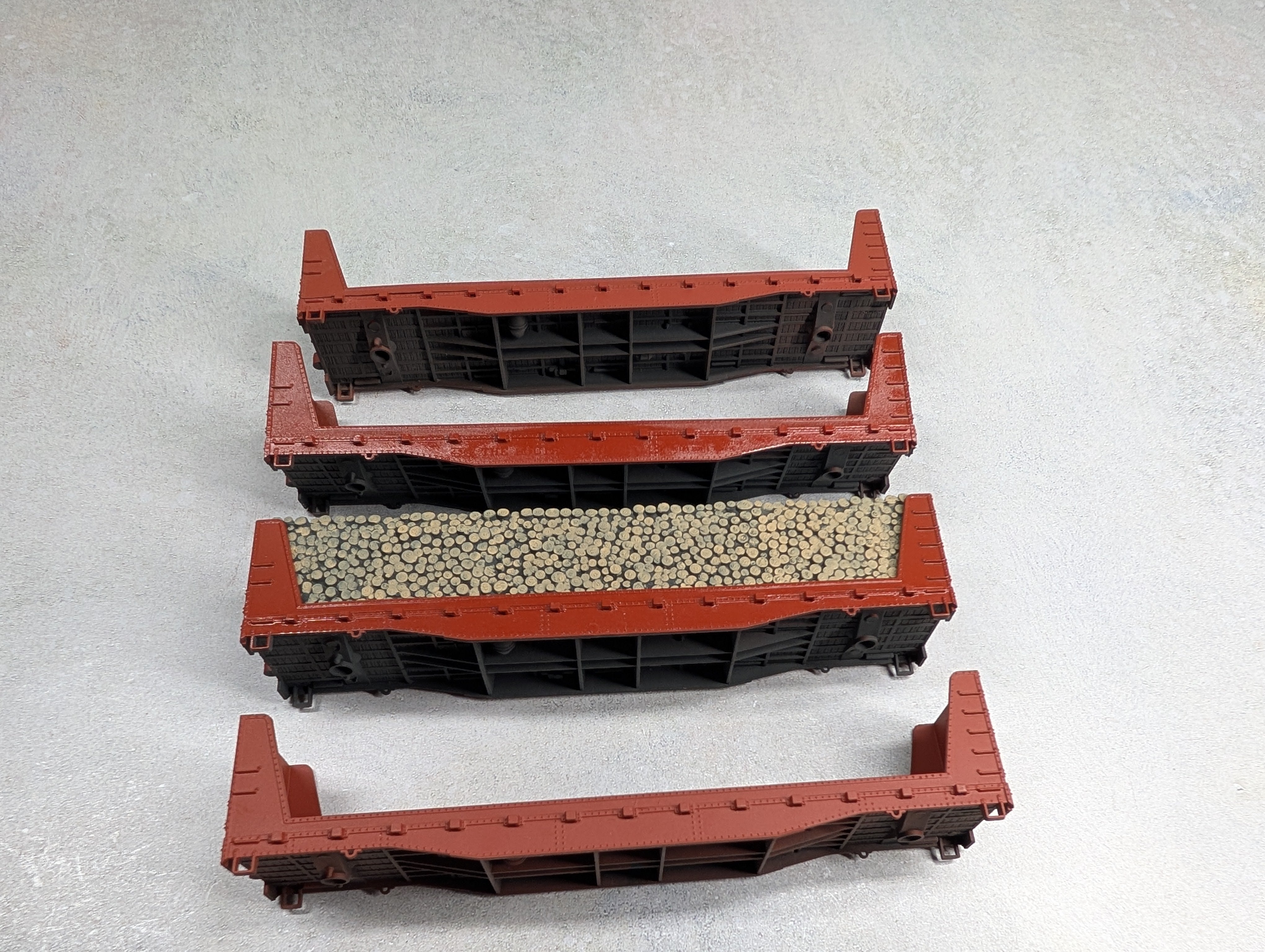 USED Mantua HO Scale Lot of Bulkhead Flat Cars Undecorated (4 pcs)