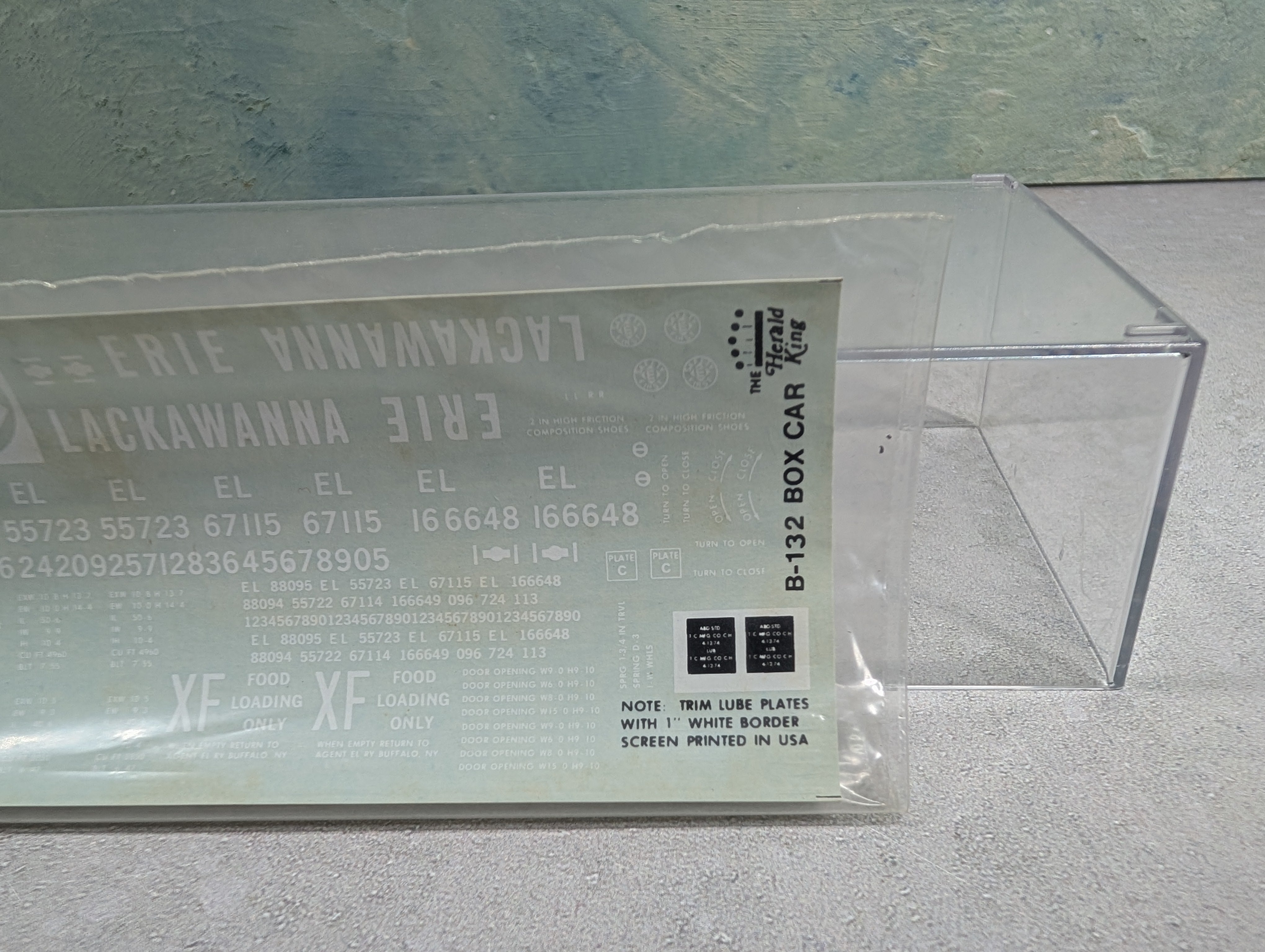 USED The Herald King B-132 HO Scale Box Car Decals Erie Lackawanna