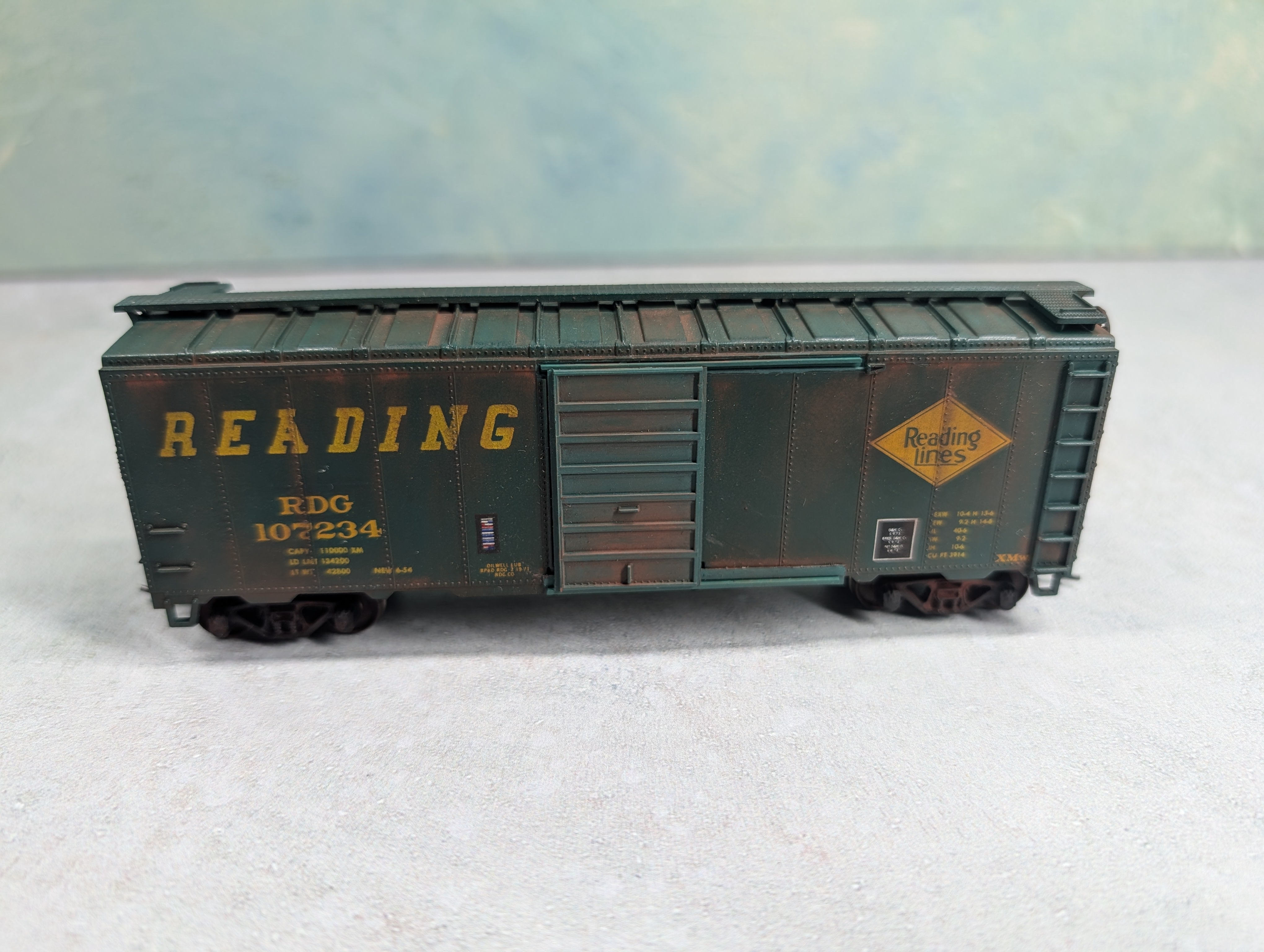 USED Athearn HO Scale 40' Box Car Reading RDG #107234 Weathered