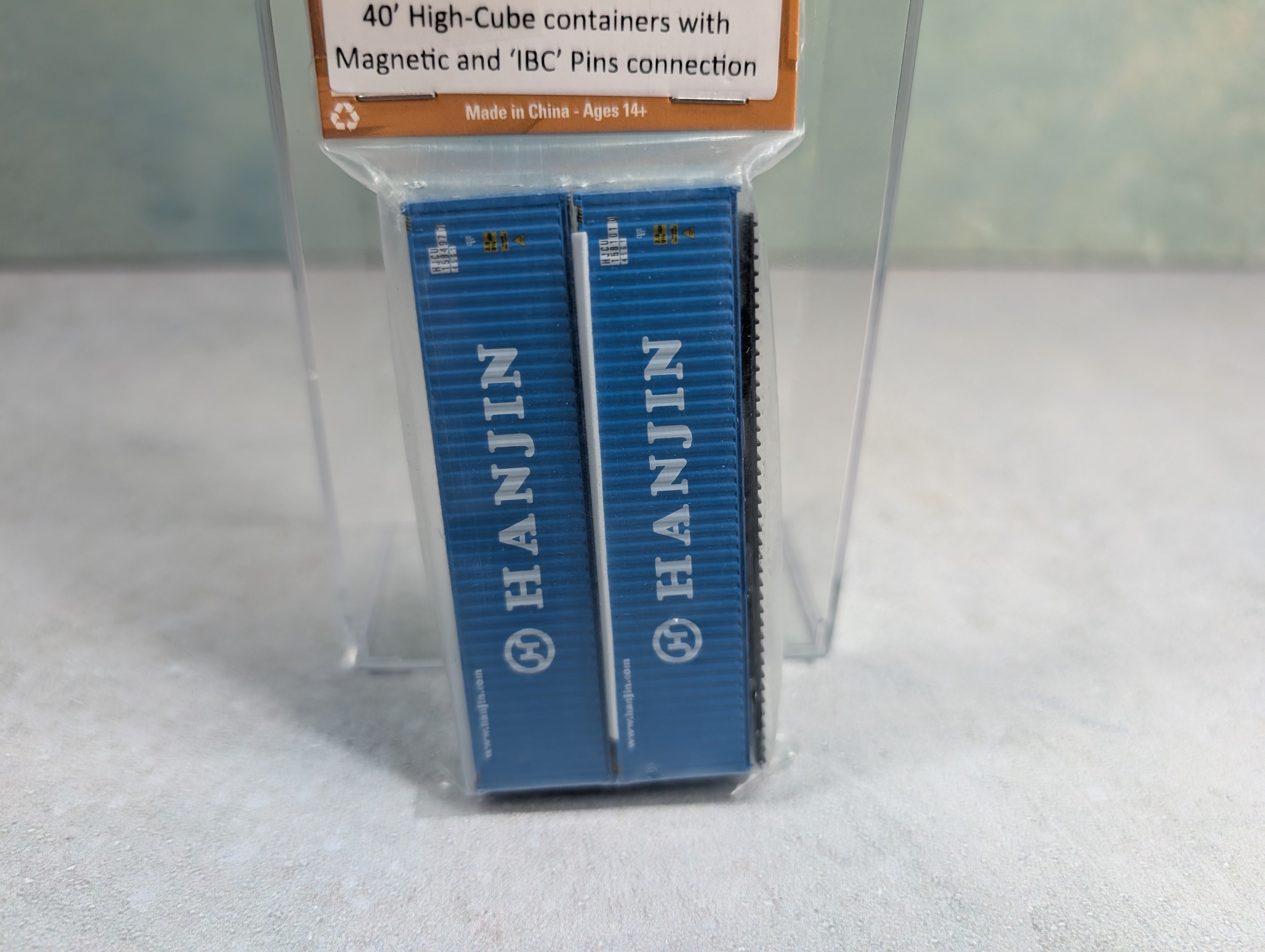Jacksonville Terminal Company 405012 N Scale 40' High-Cube Containers w/ Magnetic & IBC Pins Connections Hanjin