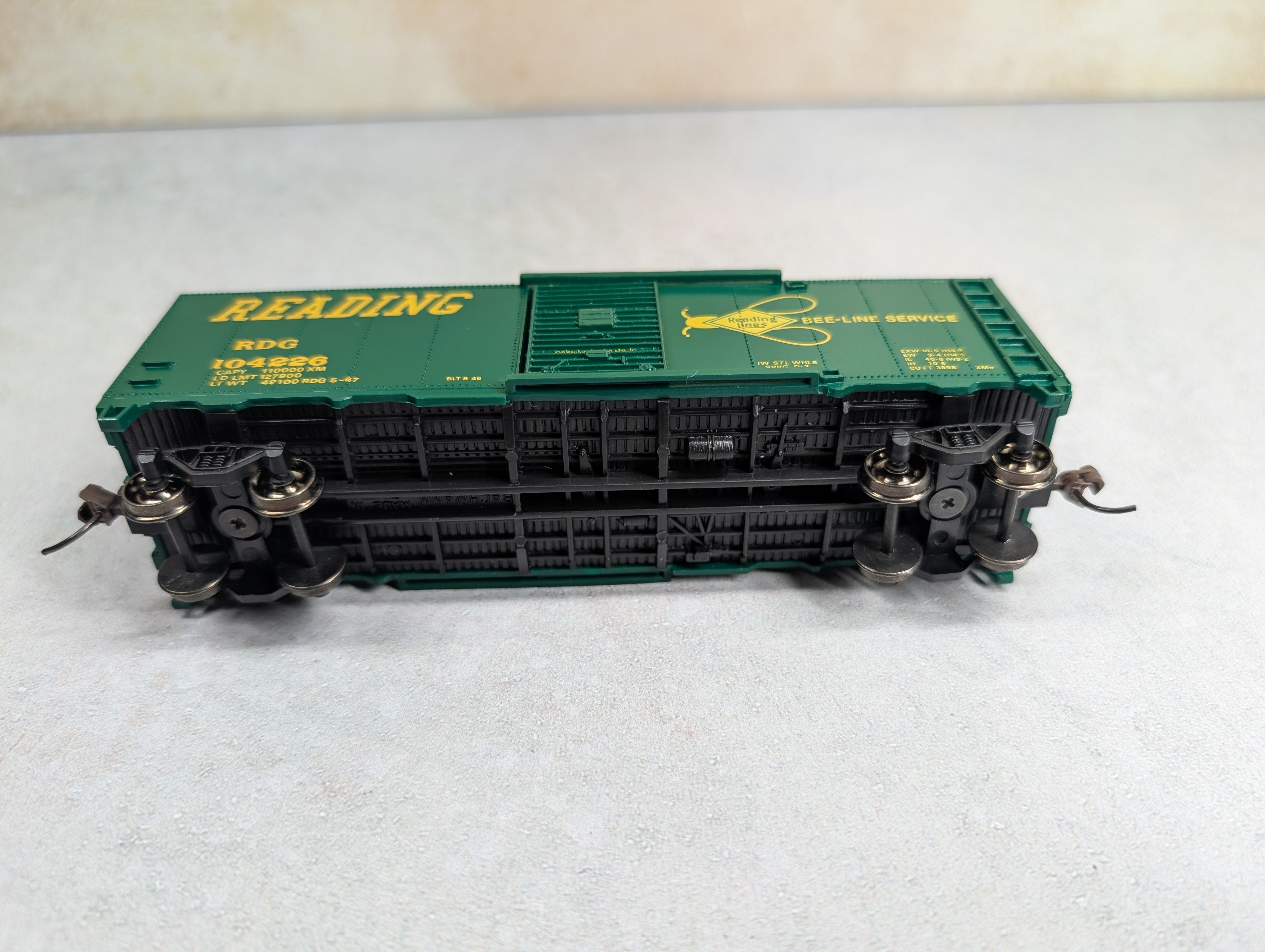 USED Bachmann HO Scale 40' Box Car Reading RDG #104226