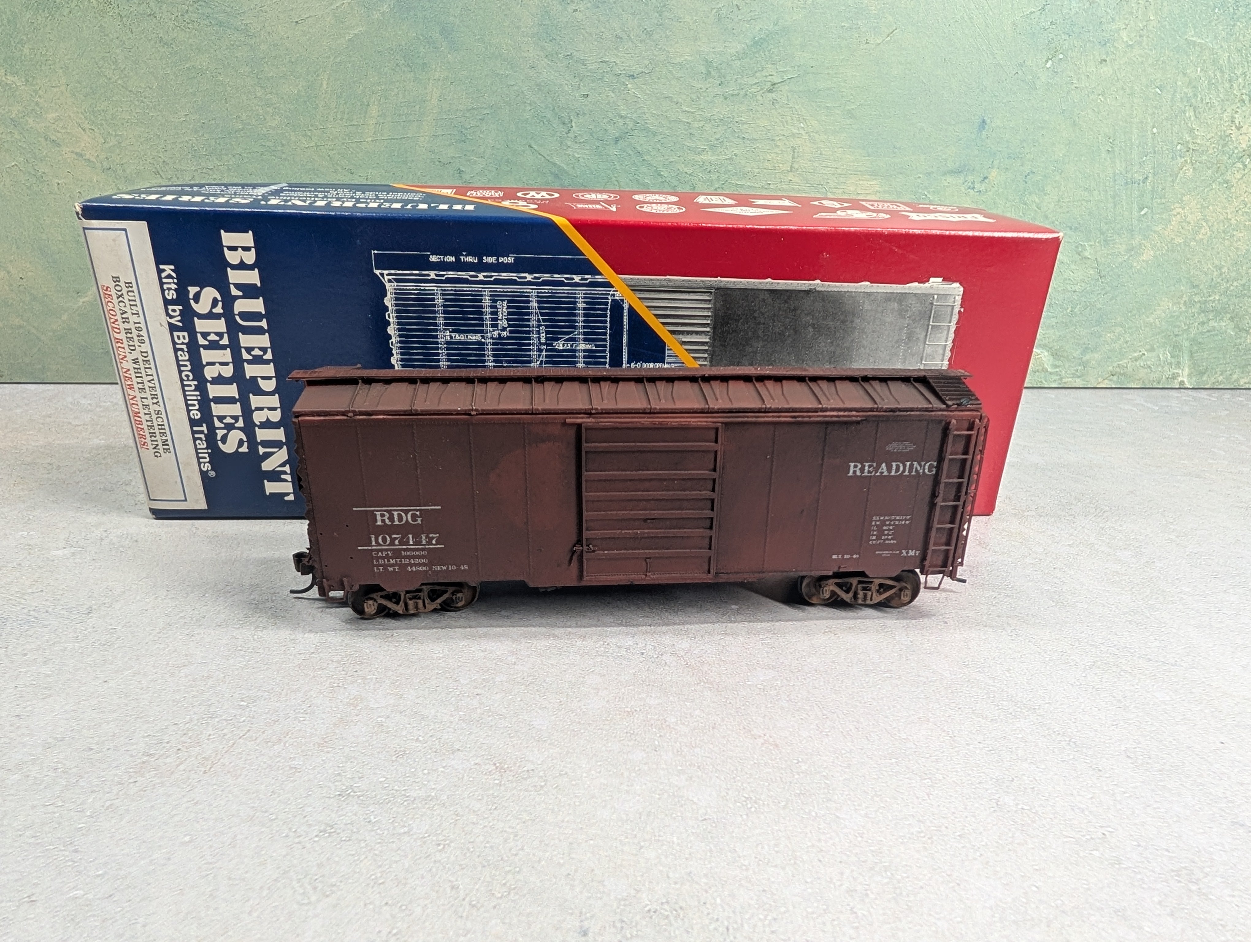 USED Branchline HO Scale Beautifully Weathered AAR 40' Box Car Reading RDG #107447
