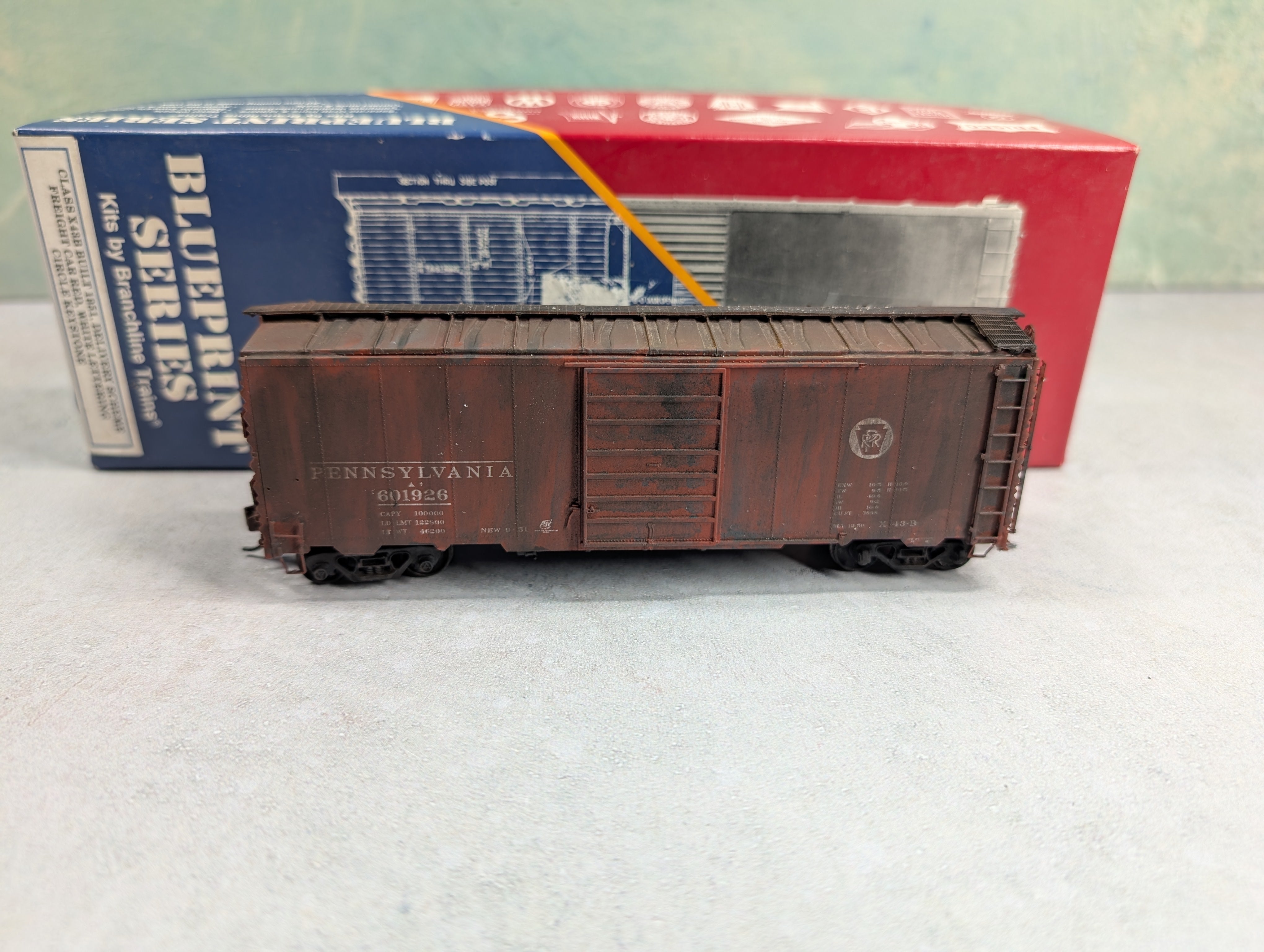 USED Branchline HO Scale Beautifully Weathered AAR 40' Box Car Pennsylvania PRR #601926