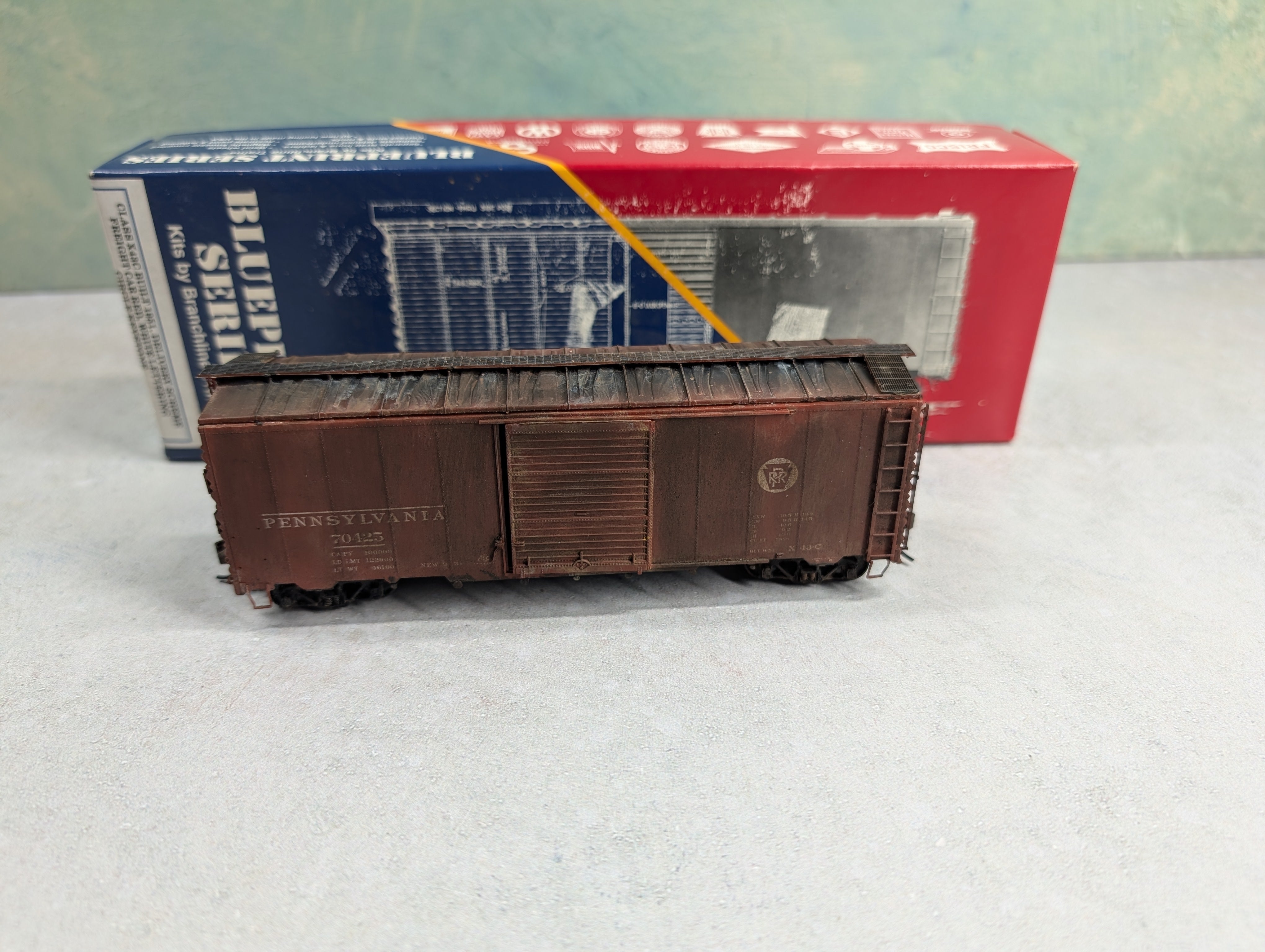 USED Branchline HO Scale Beautifully Weathered AAR 40' Box Car Pennsylvania PRR #70425