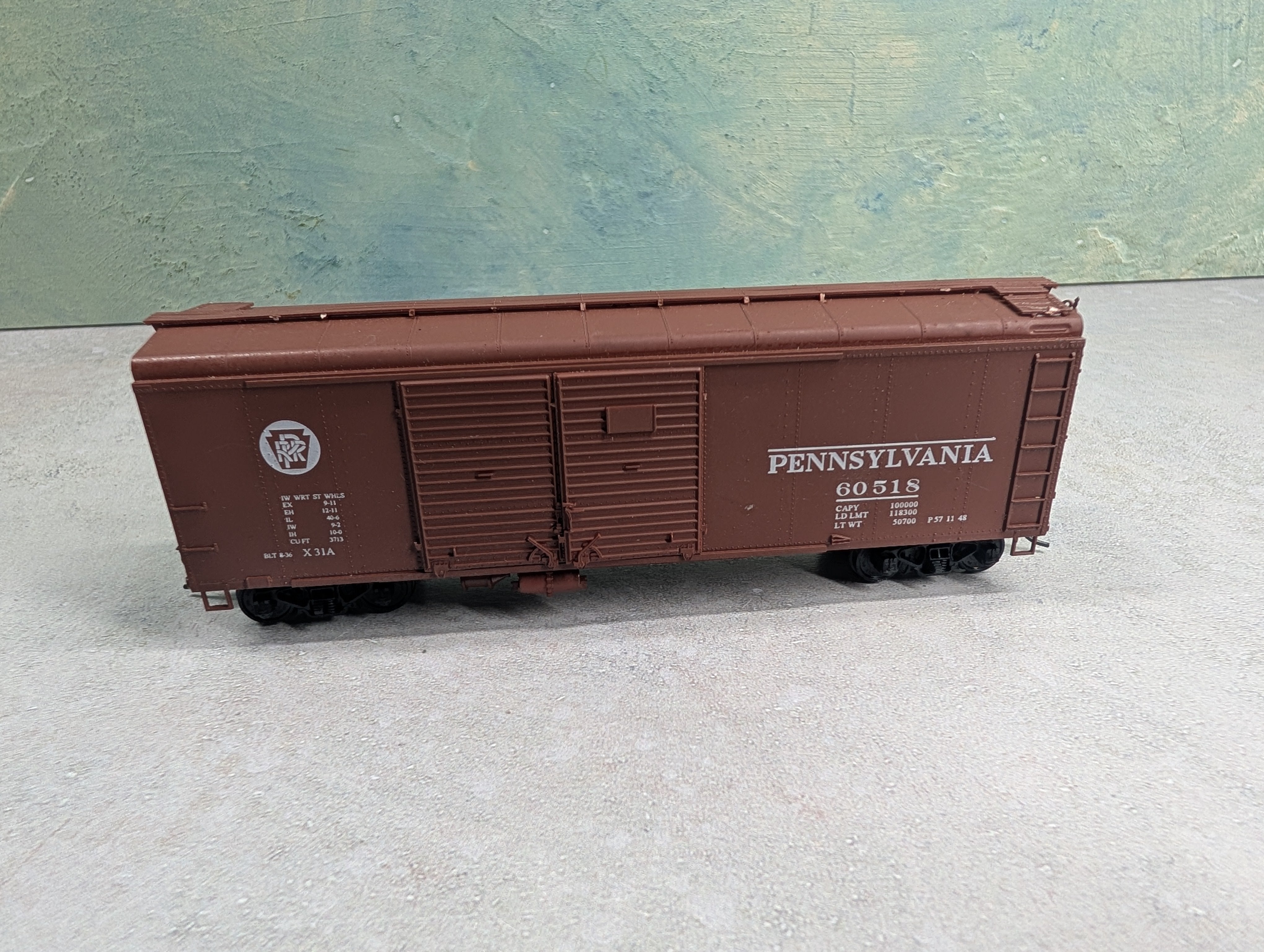 USED Bowser HO Scale Rounded Top 40' Box Car Pennsylvania PRR #60518