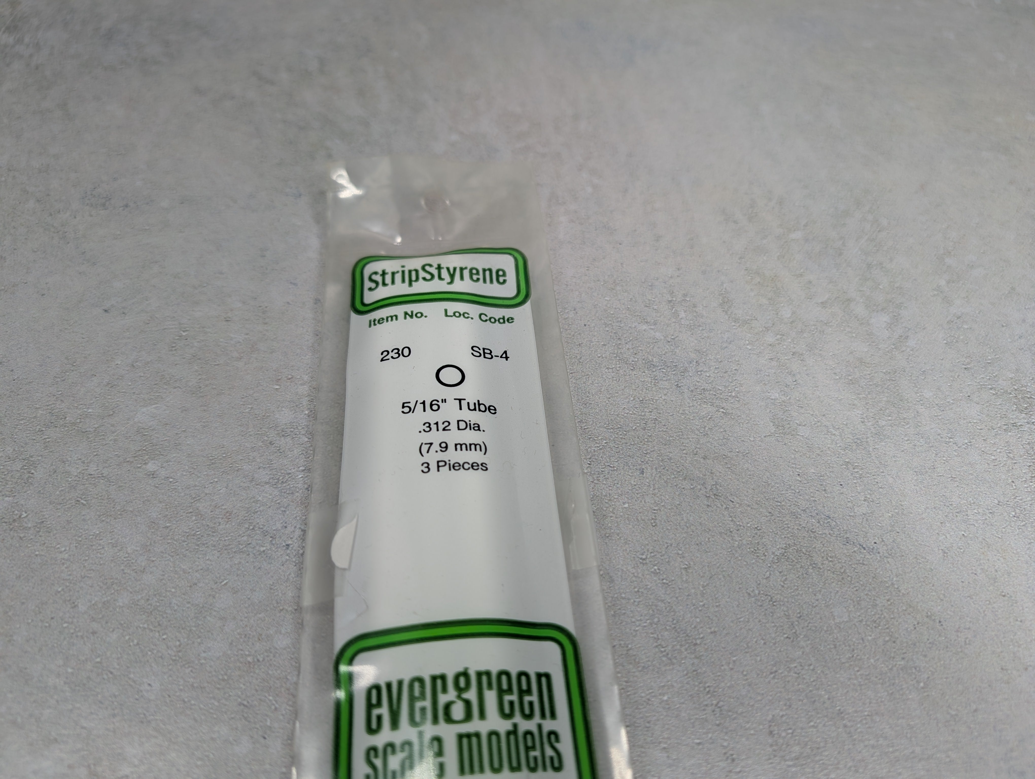 Evergreen Scale Models 230 Multi Scale 5/16" Tube .312 Diameter (3 pcs)
