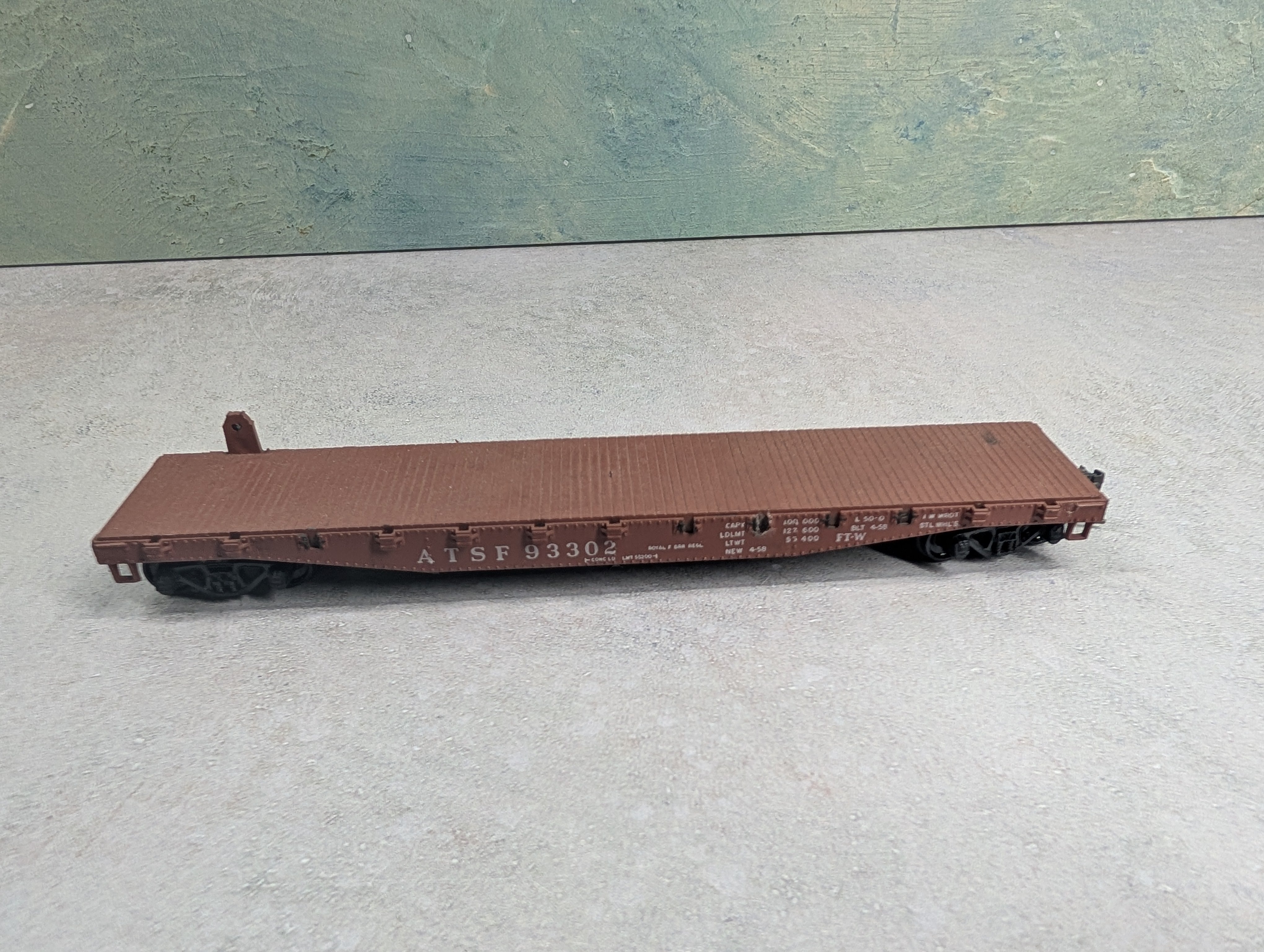 USED Athearn HO Scale 50' Flat Car Santa Fe ATSF #93302