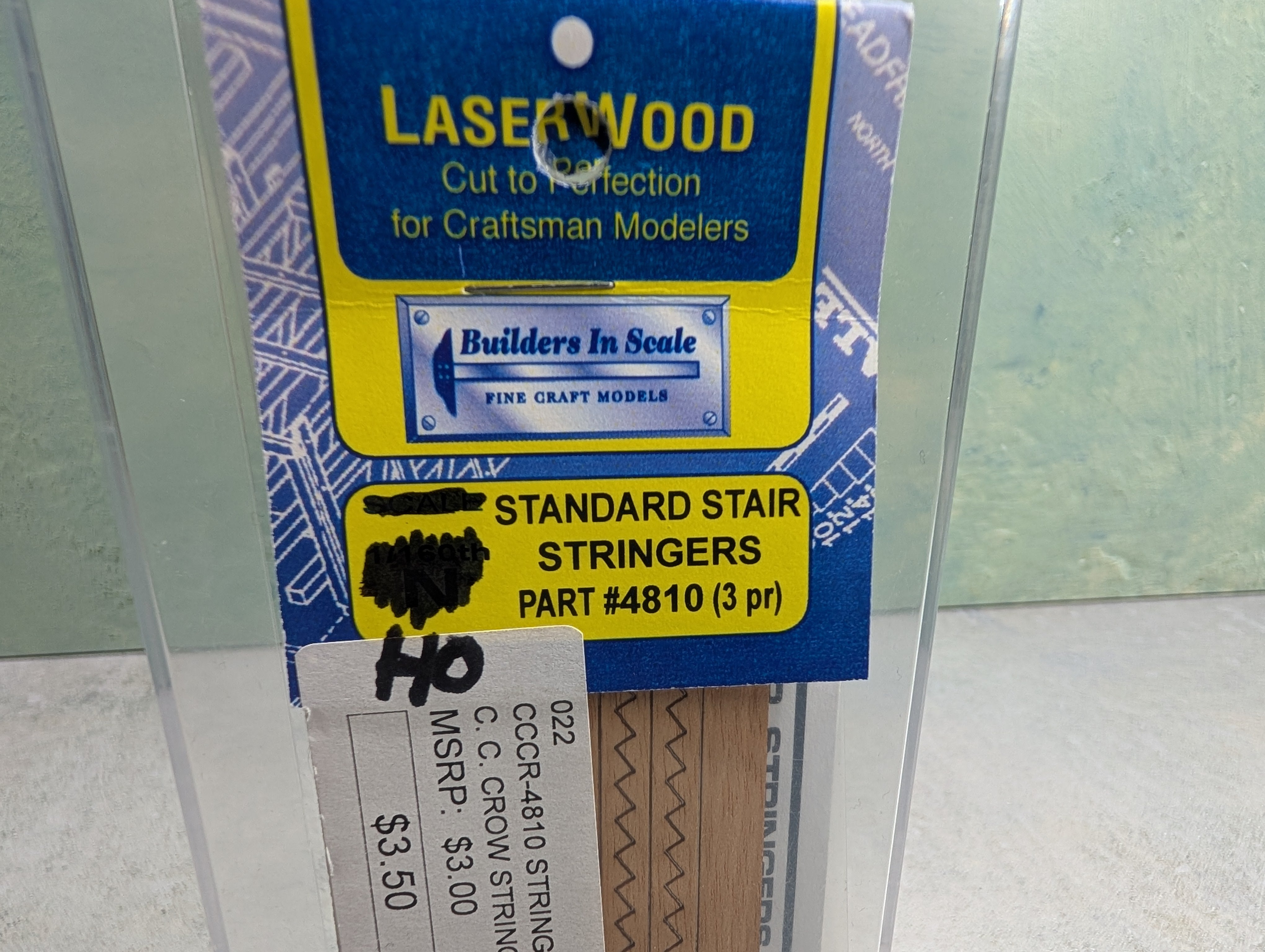 Laserwood 5810 HO Scale Standard Stair Stringers