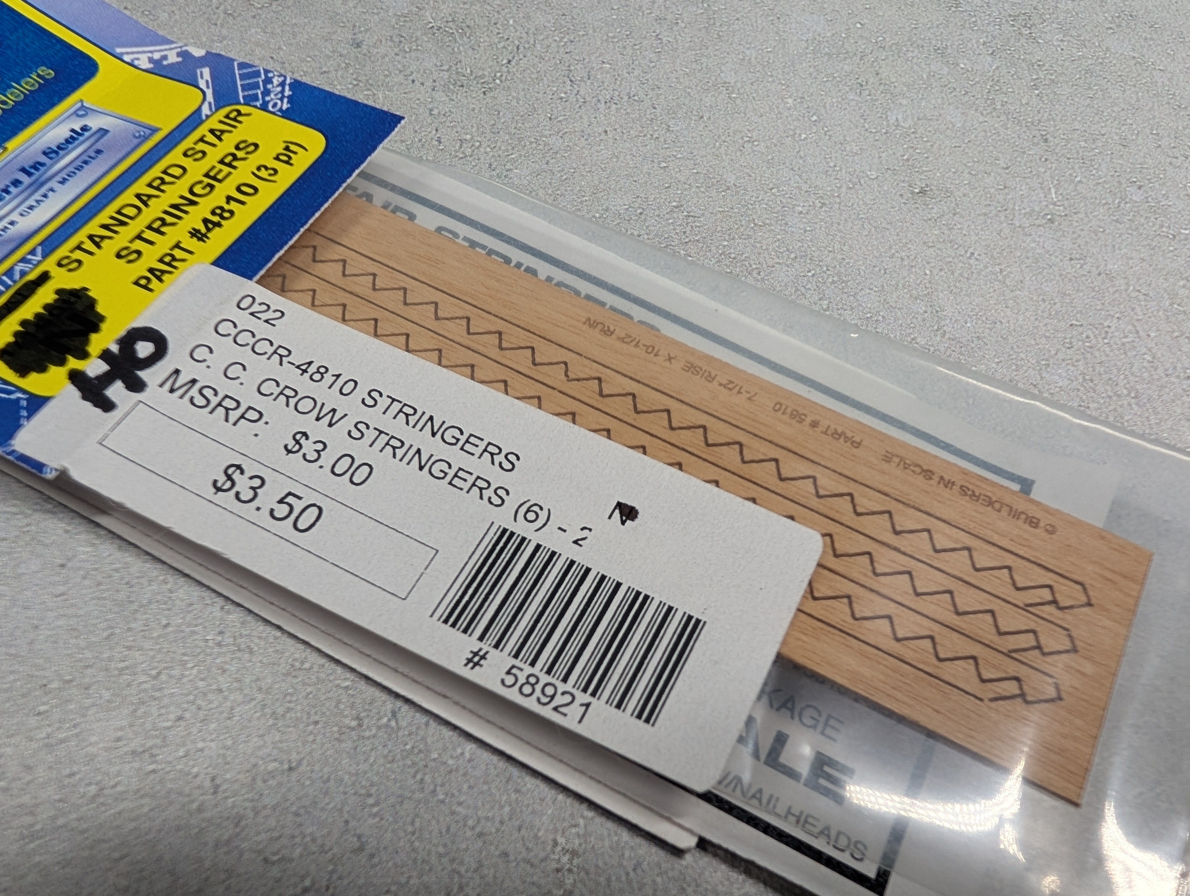 Laserwood 5810 HO Scale Standard Stair Stringers