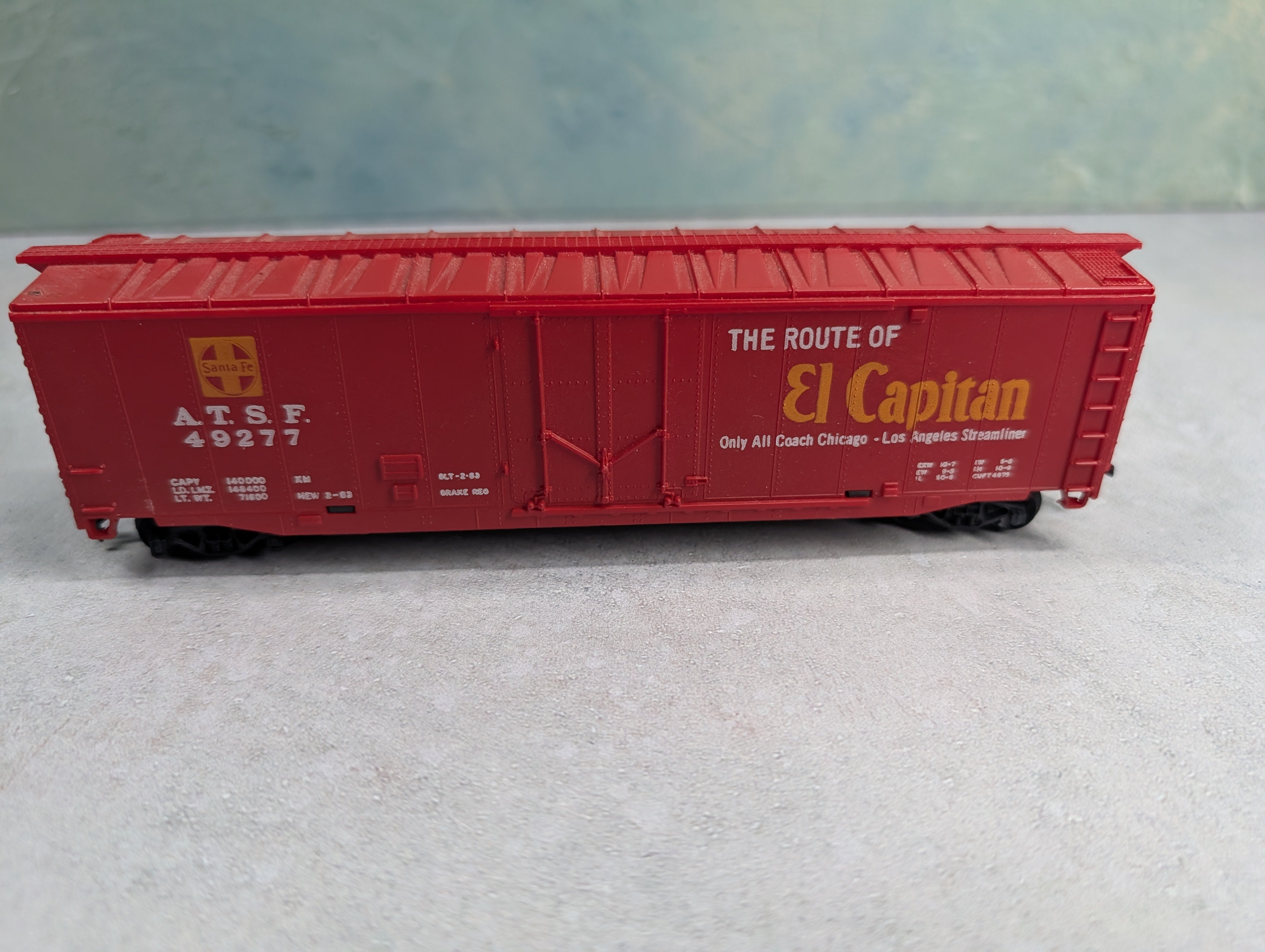 USED Tyco HO Scale 50' Box Car Santa Fe ATSF #49277 El Capitan
