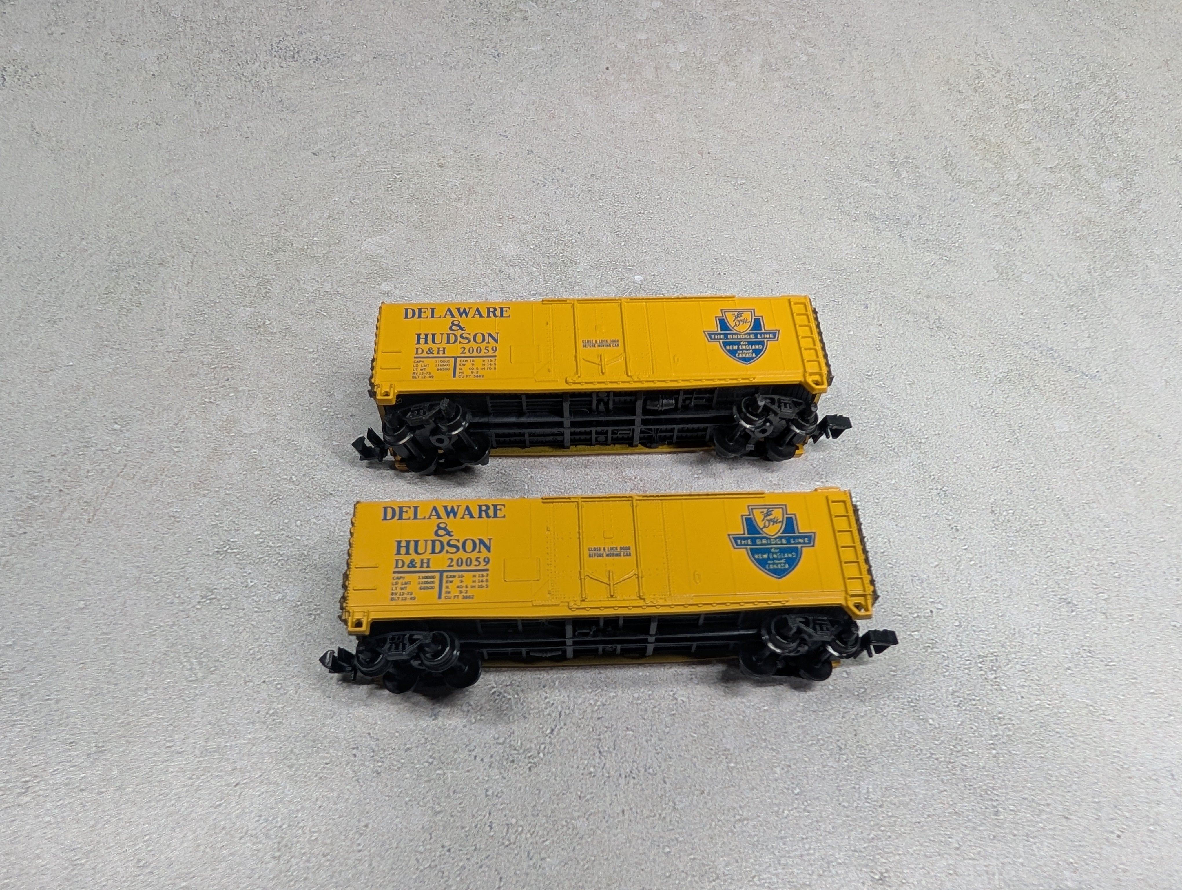 USED Atlas 3310 N Scale 40' Box Car Delaware and Hudson D&H #20059 (2 pcs)