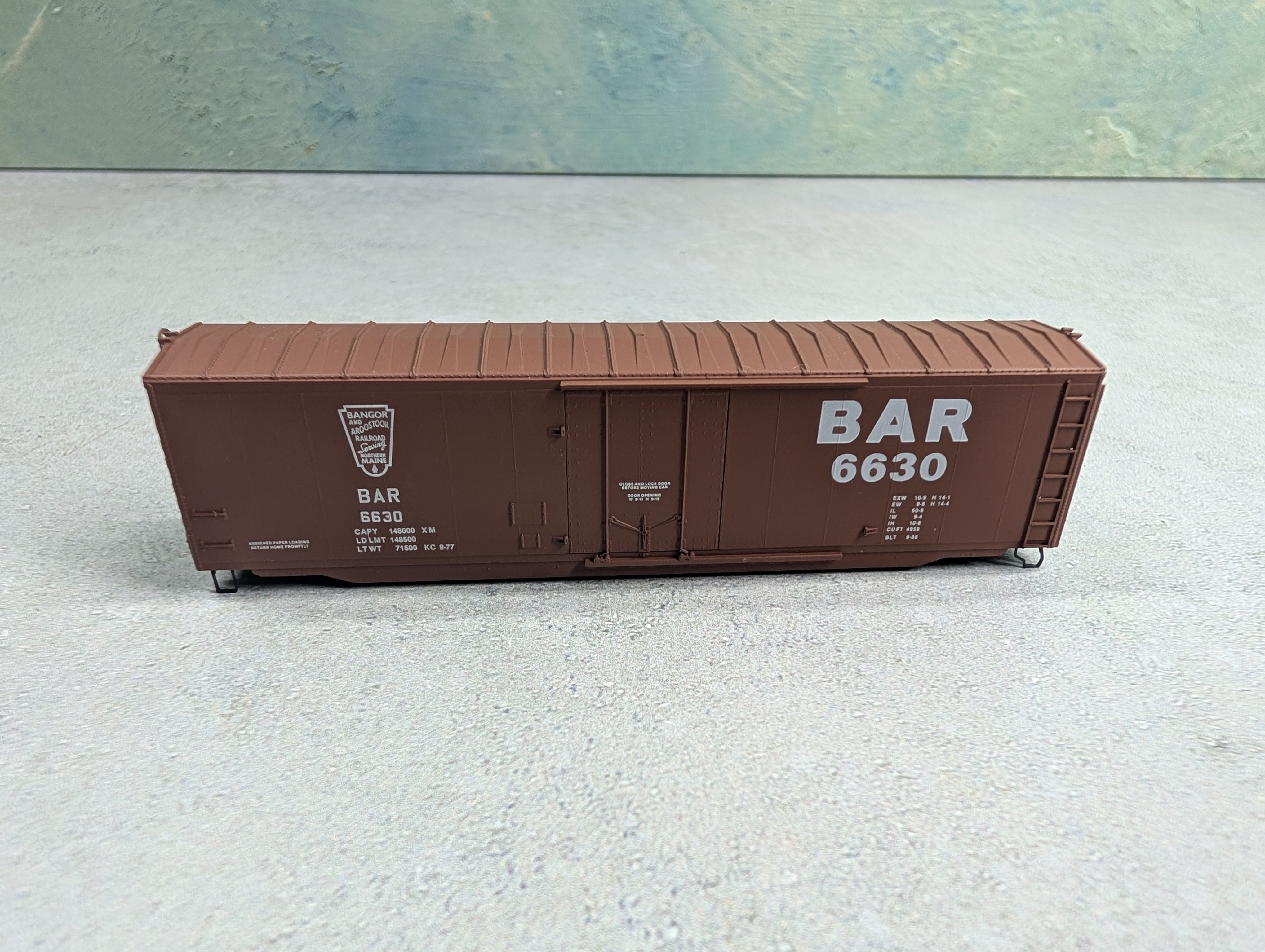 USED Micro-Trains 38140 N Scale 50' Standard PD Box Car Bangor & Aroostook BAR #6630