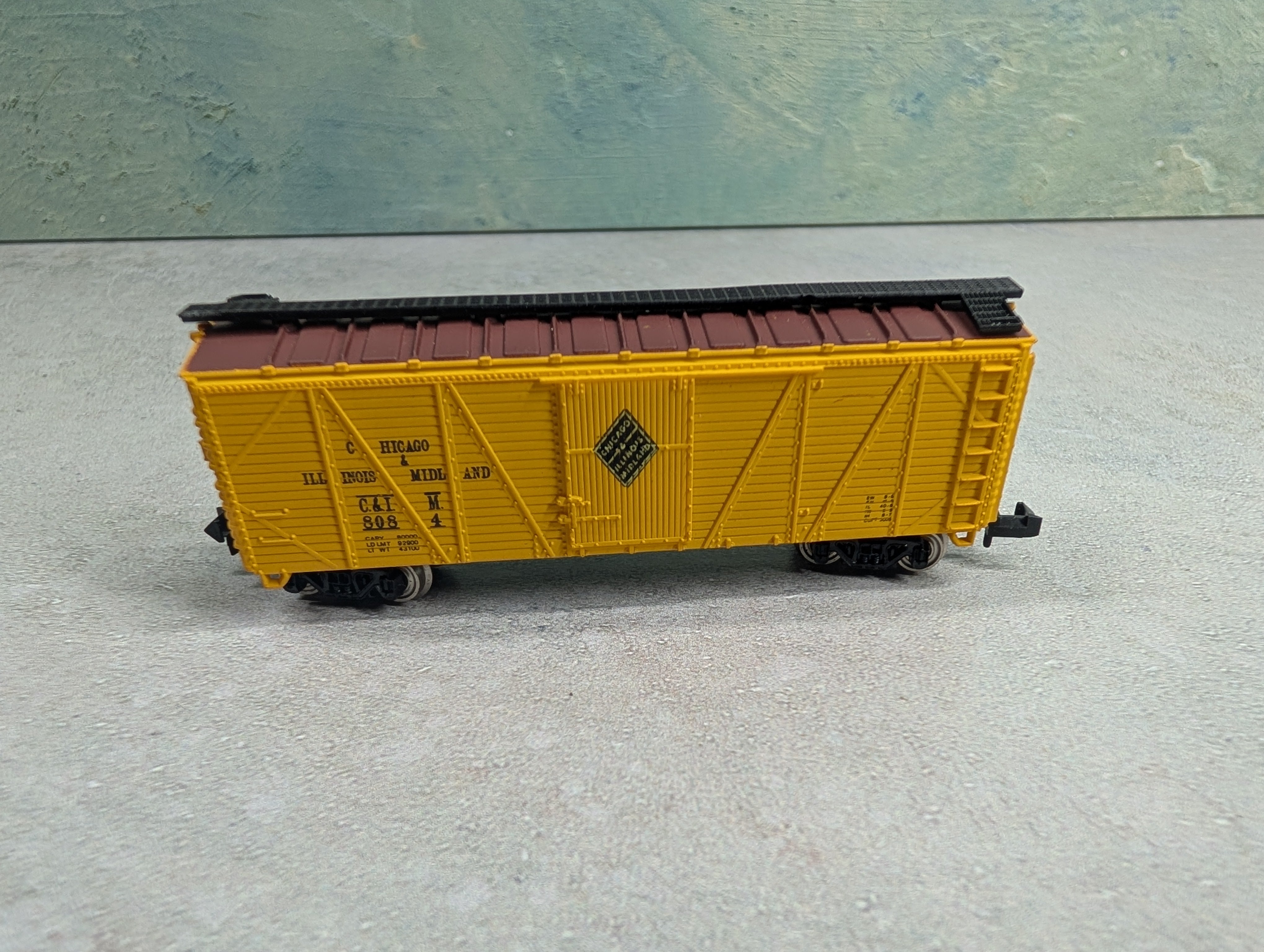 USED Bachmann N Scale 41' Wood Side Box Car Chicago & Illinois Midland C&IM #8084
