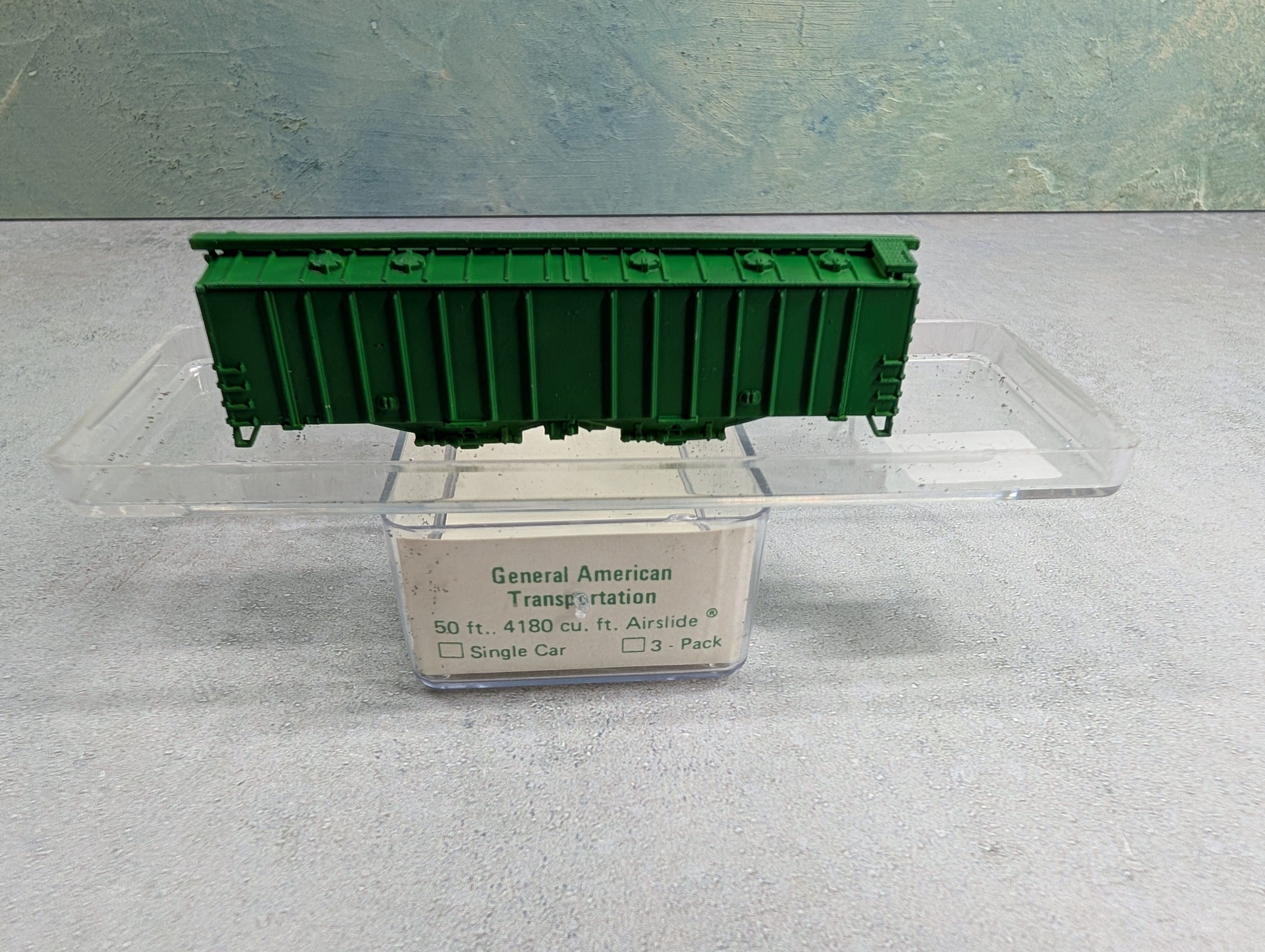 USED Delaware Valley Freight Car N Scale 50' 4180 Airslide Hopper Undecorated Green