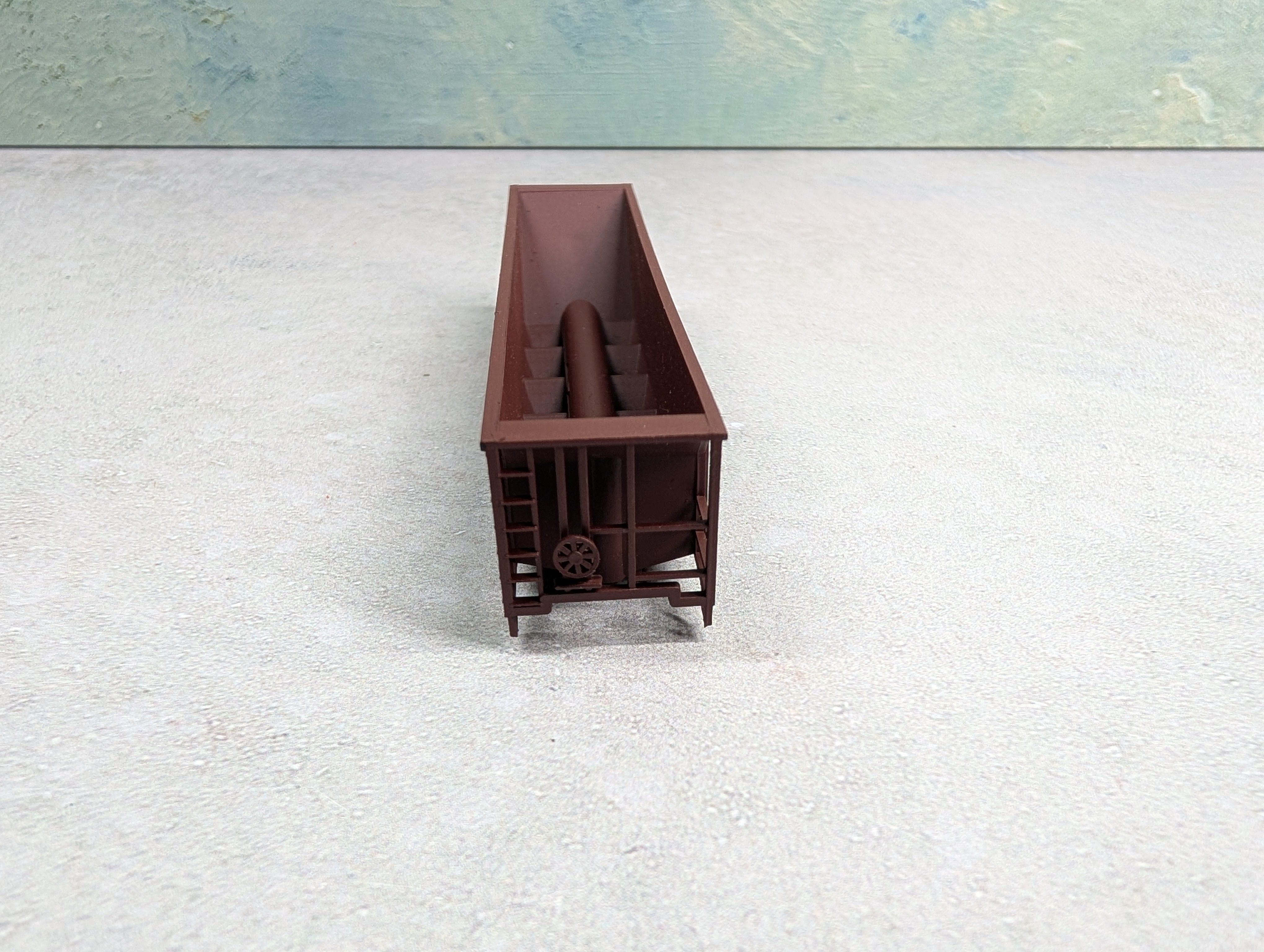 USED Precision Masters 1300 N Scale 54' - 5 Bay Hopper Undecorated Brown Shell Only