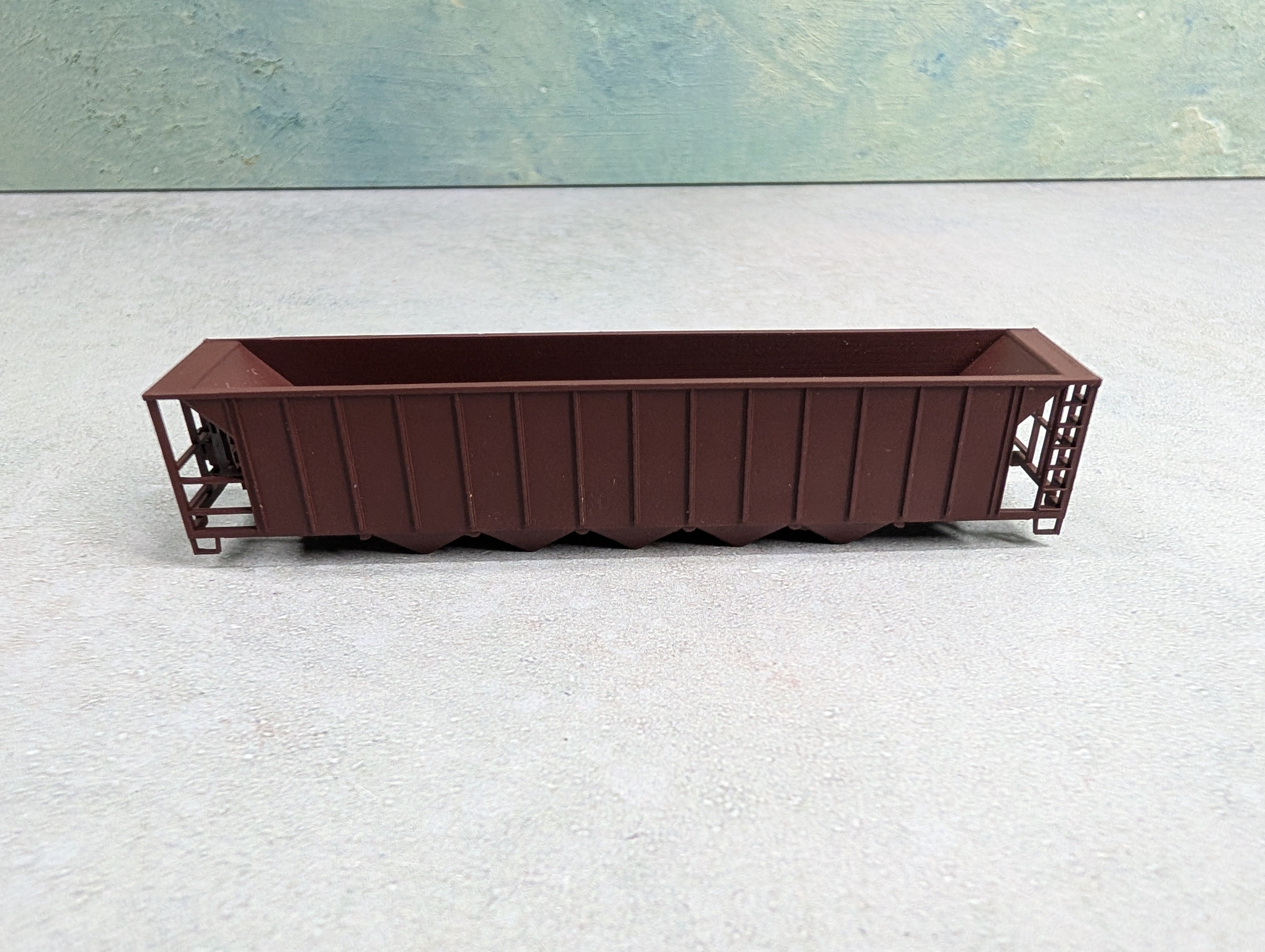 USED Precision Masters 1300 N Scale 54' - 5 Bay Hopper Undecorated Brown Shell Only