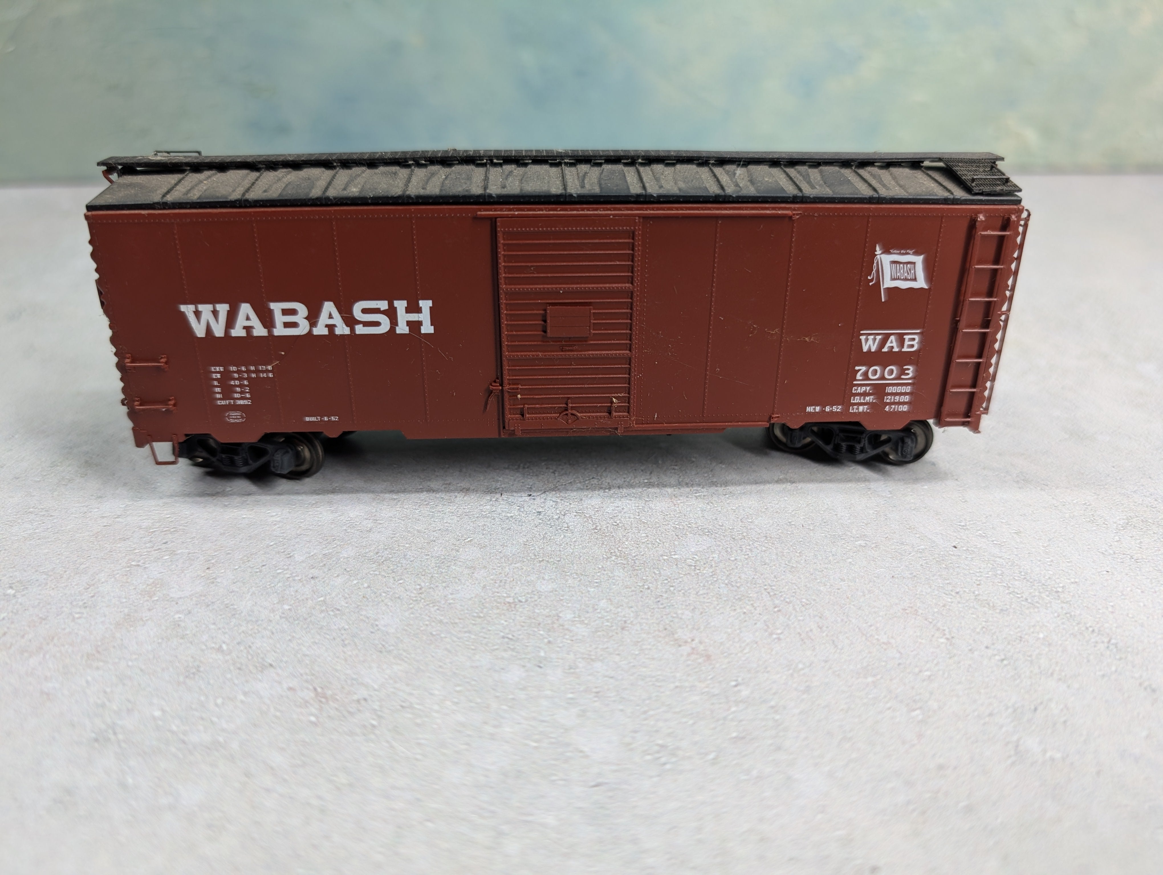 USED Branchline HO Scale 40' Box Car Wabash WAB #7003