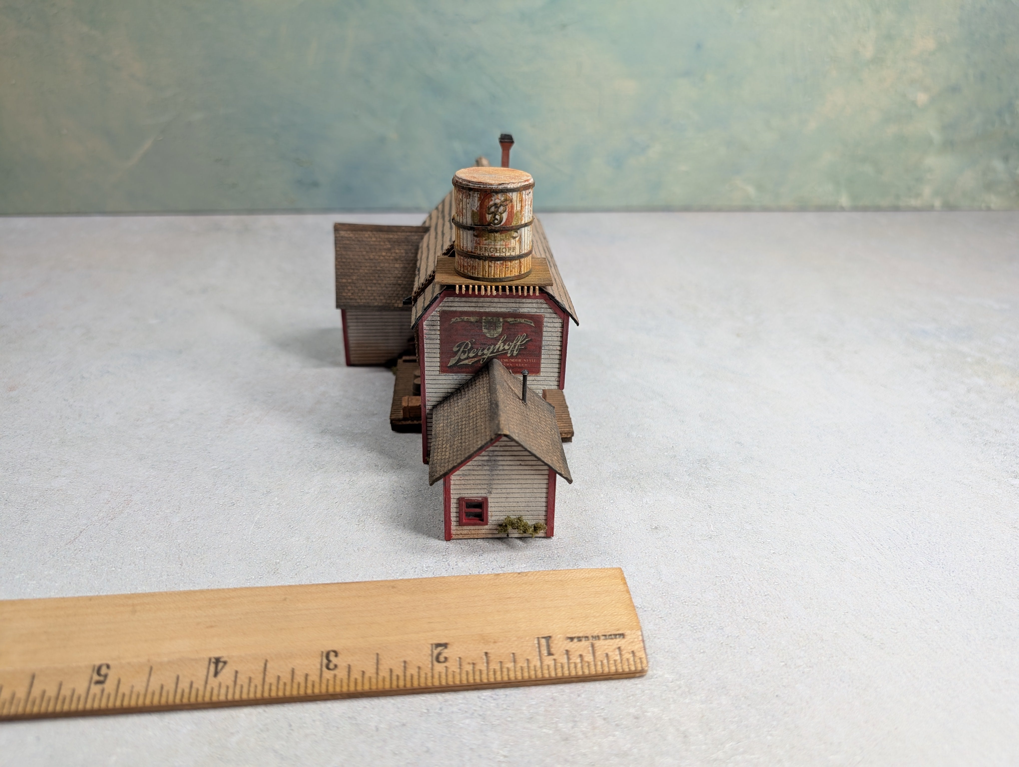 USED N Scale Custom Beer Barn, Scratch Built, Berghoff