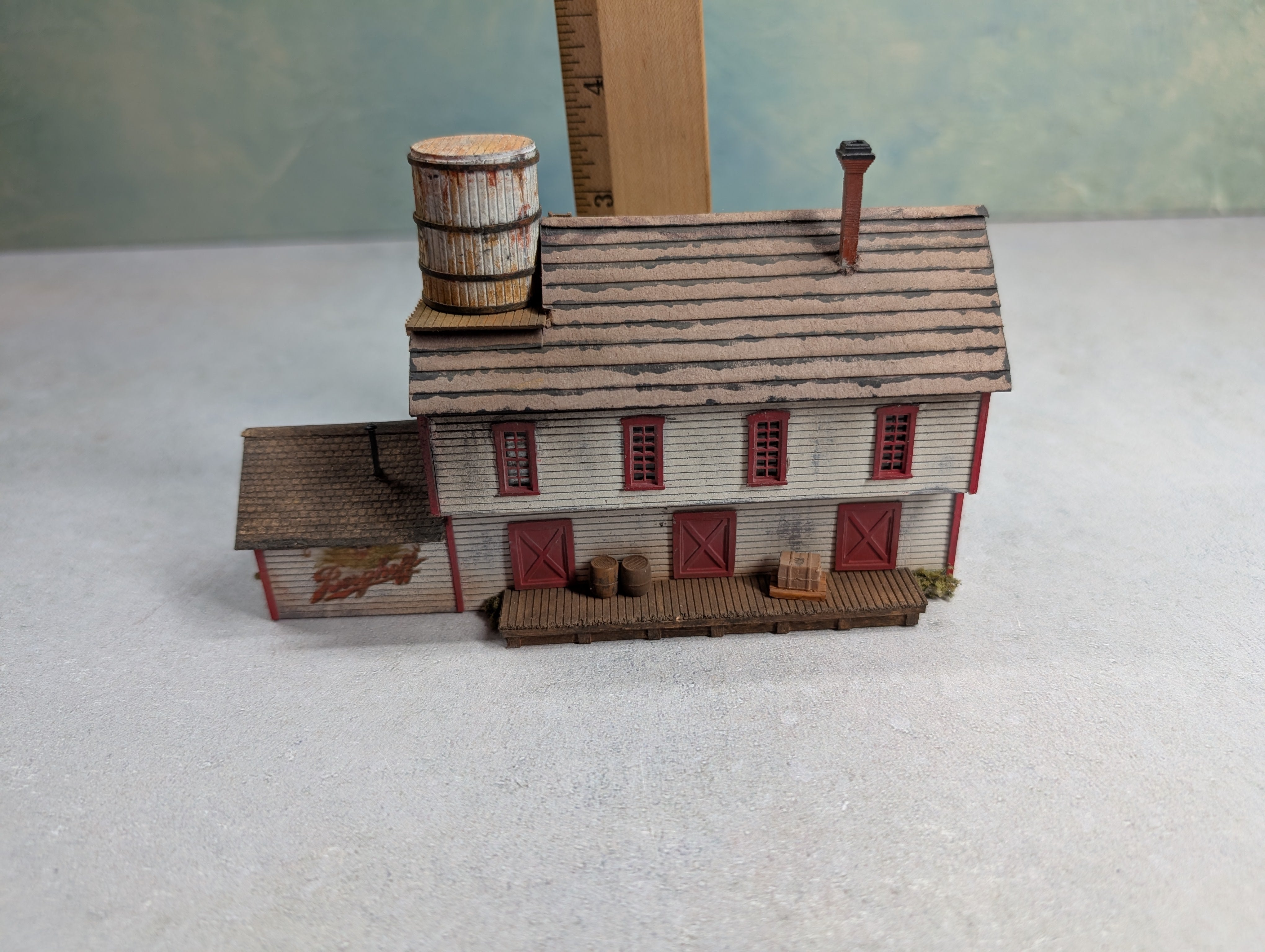 USED N Scale Custom Beer Barn, Scratch Built, Berghoff